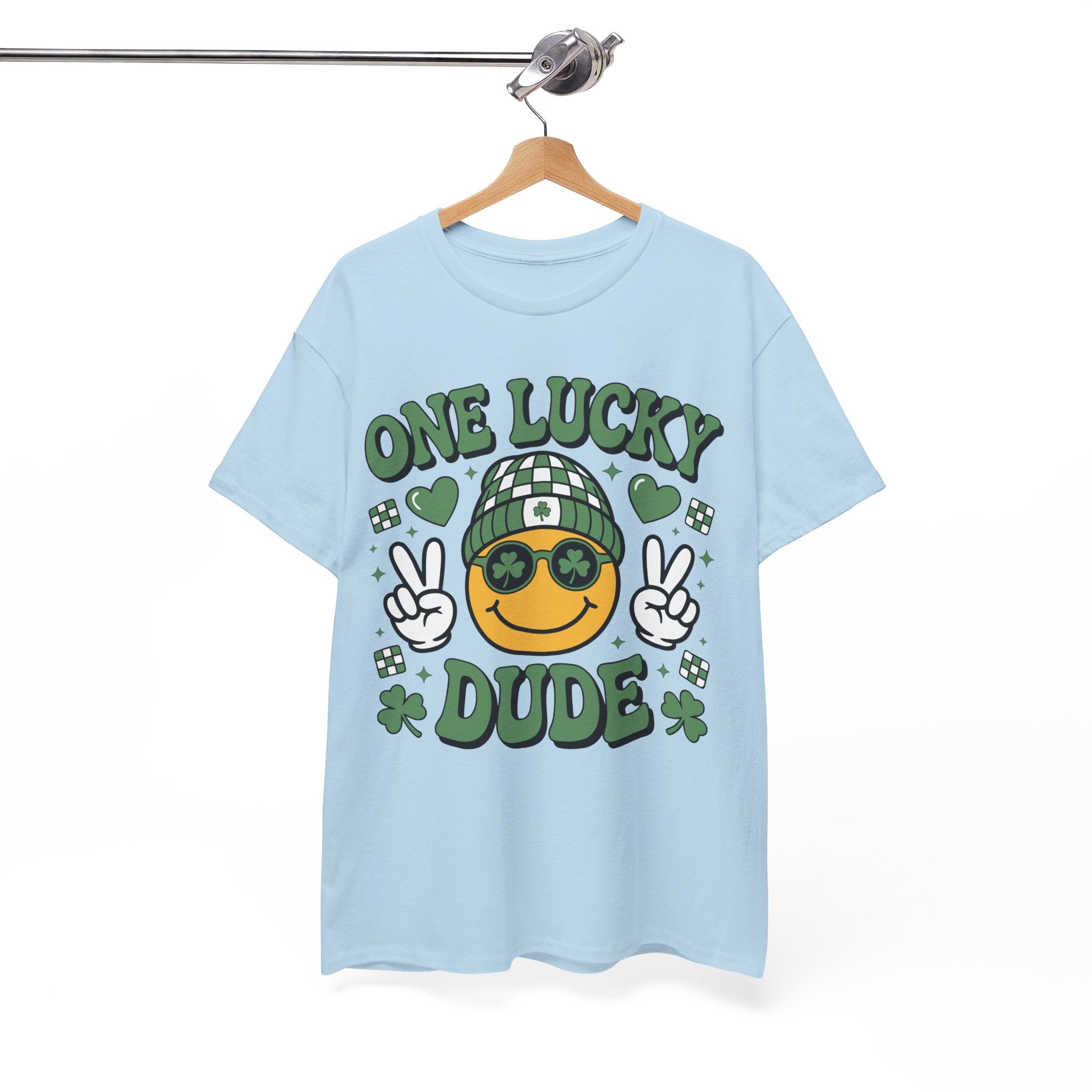 One Lucky Dude Shamrock Tee — St. Patrick's Day Smiley Unisex Cotton Tshirt