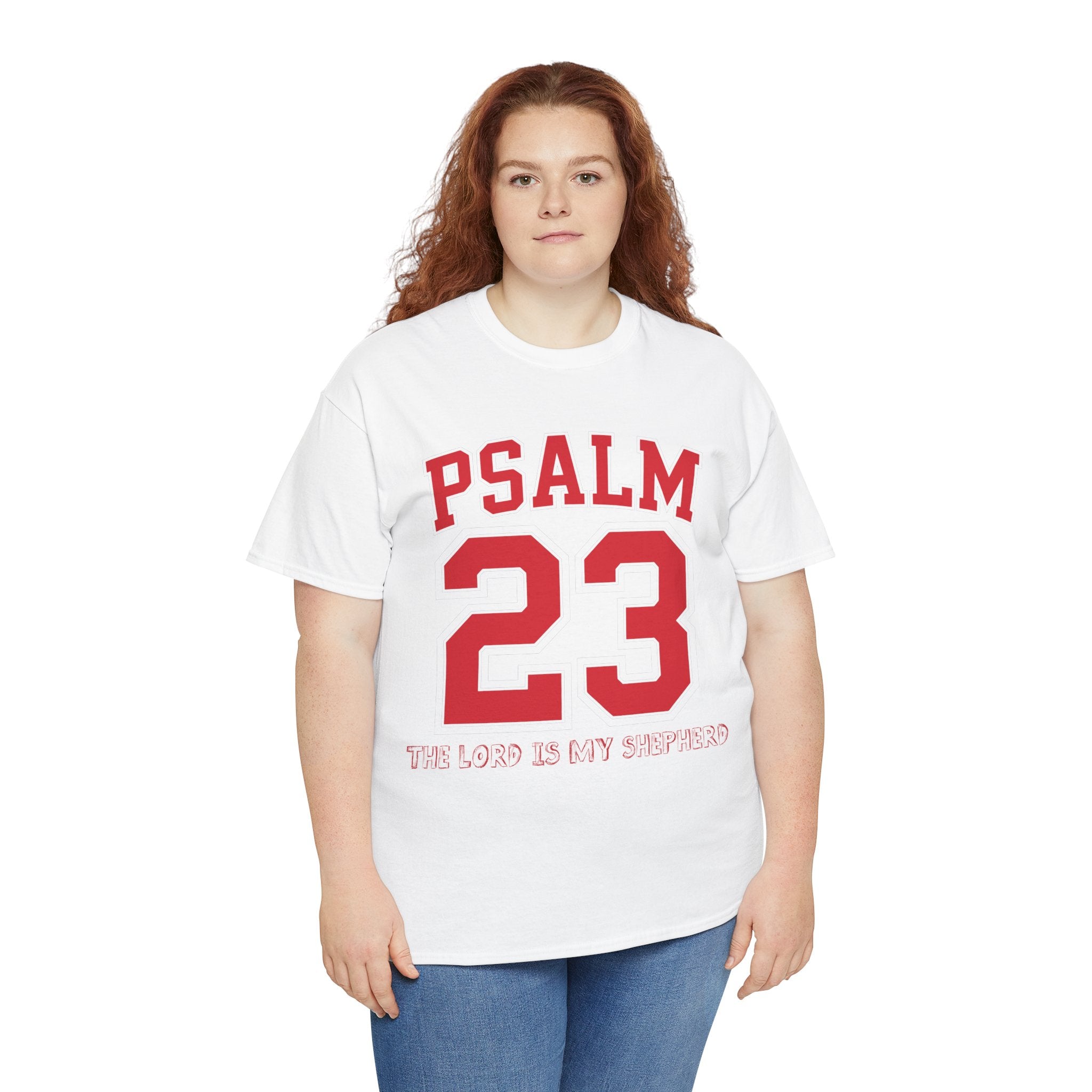 Psalm 23 Varsity T-Shirt — “The Lord Is My Shepherd” Unisex Cotton Tee
