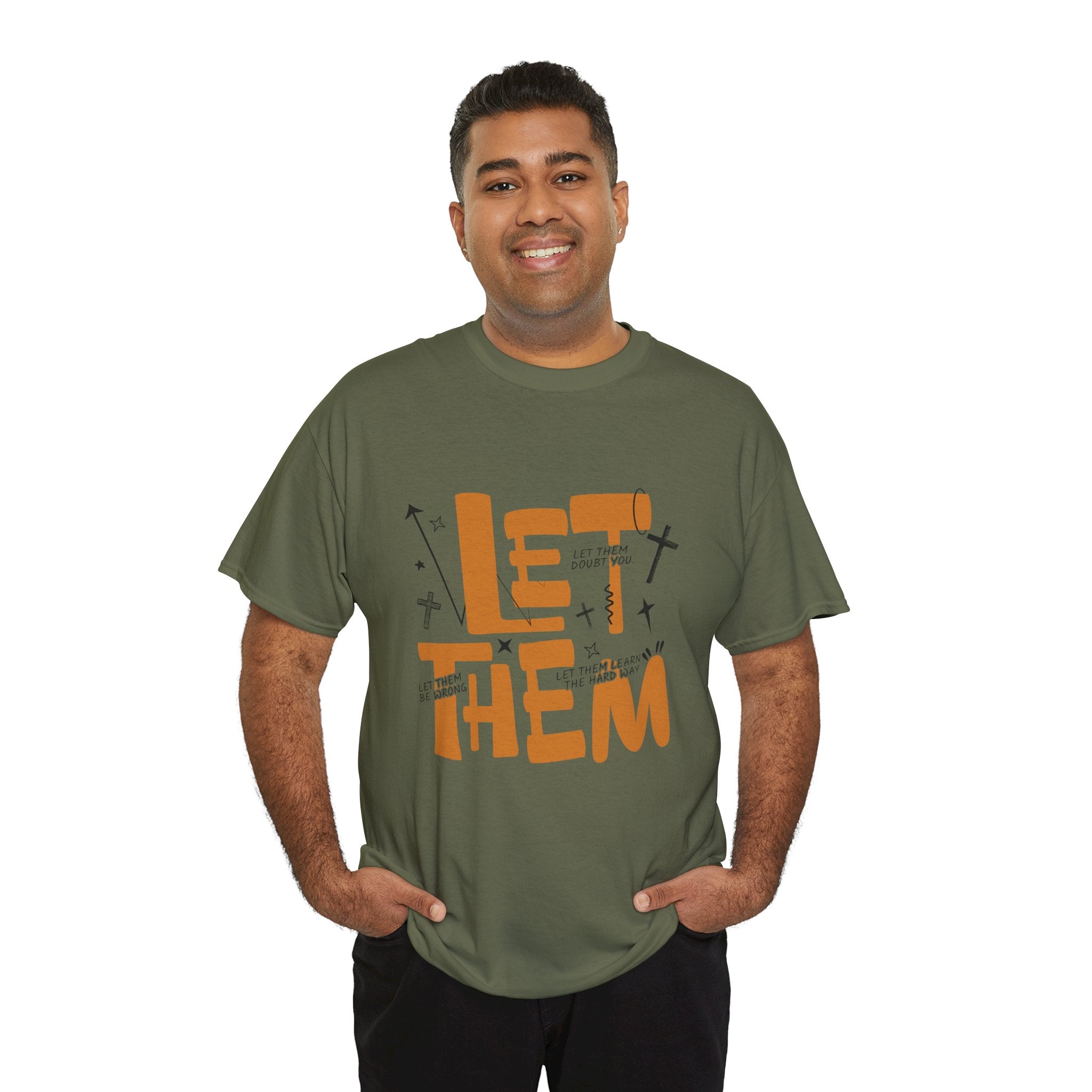 Let Them Retro Typography T-Shirt — Motivational Orange Design. Unisex Cotton Tee