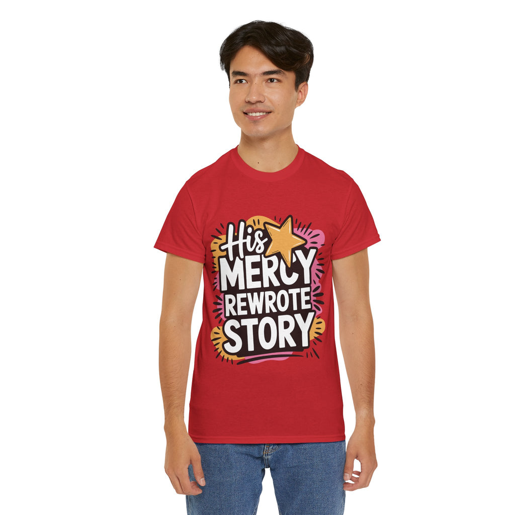 His Mercy Rewrote My Story Tee — Retro Christian Graphic T-Shirt