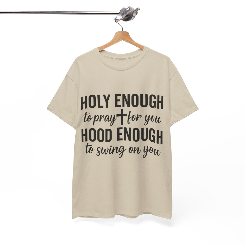 Holy Enough Christian T‑Shirt — Modern Hand‑Lettered Faith Unisex CottonTee