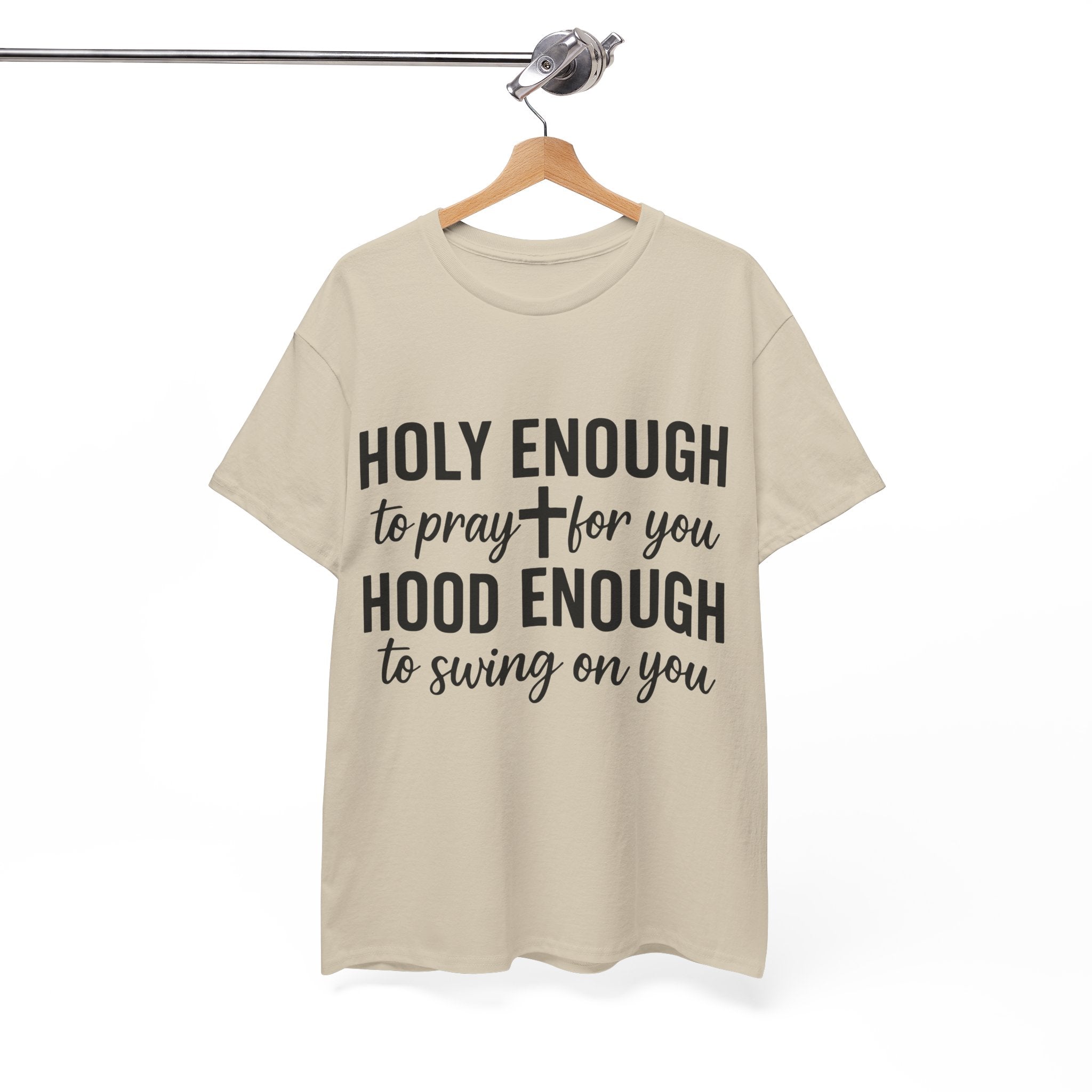 Holy Enough Christian T‑Shirt — Modern Hand‑Lettered Faith Unisex CottonTee