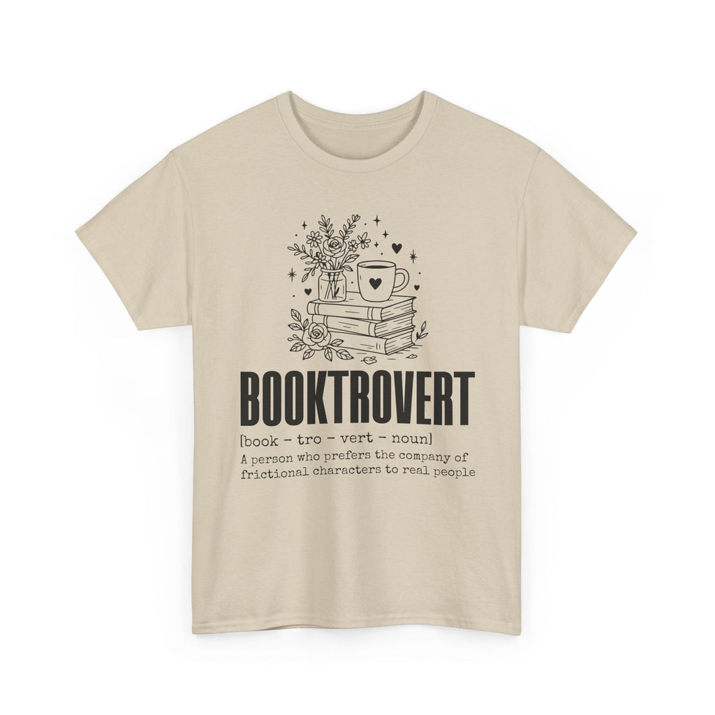 Booktrovert Graphic Tee — "Booktrovert" Definition, Books & Coffee Design Unisex Cotton Tee