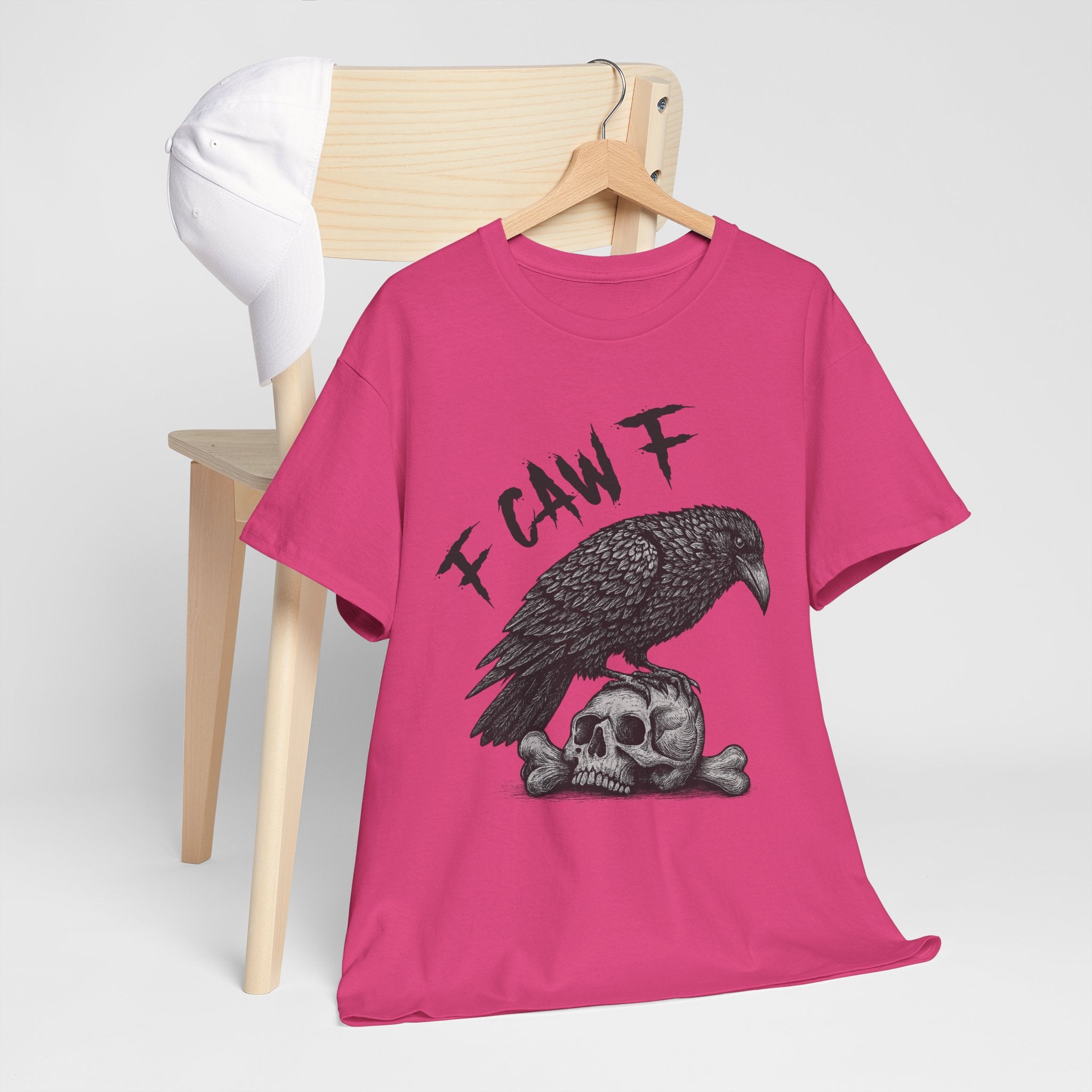 Gothic Crow & Skull T-Shirt — Dark Gothic Skull Unisex Cotton Tee