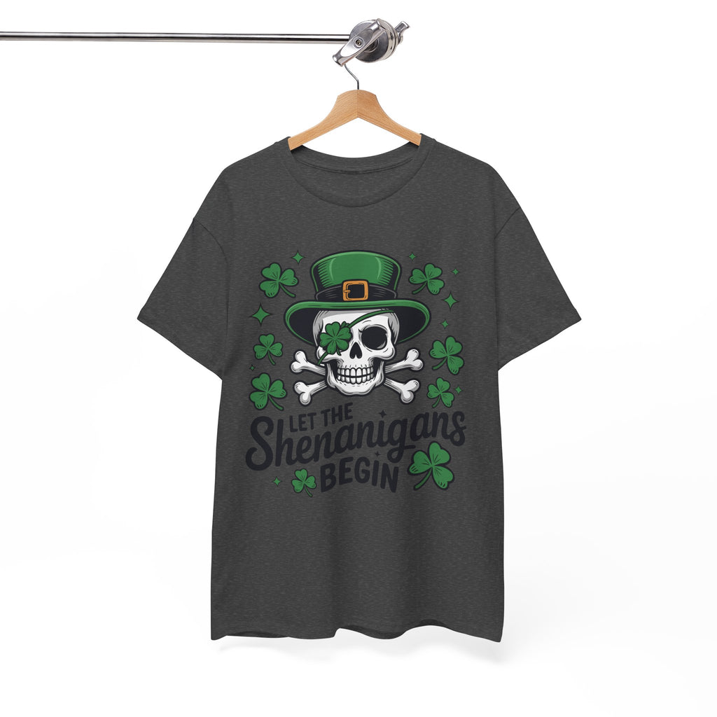 Let the Shenanigans Begin — Leprechaun Skull Unisex Cotton T-Shirt