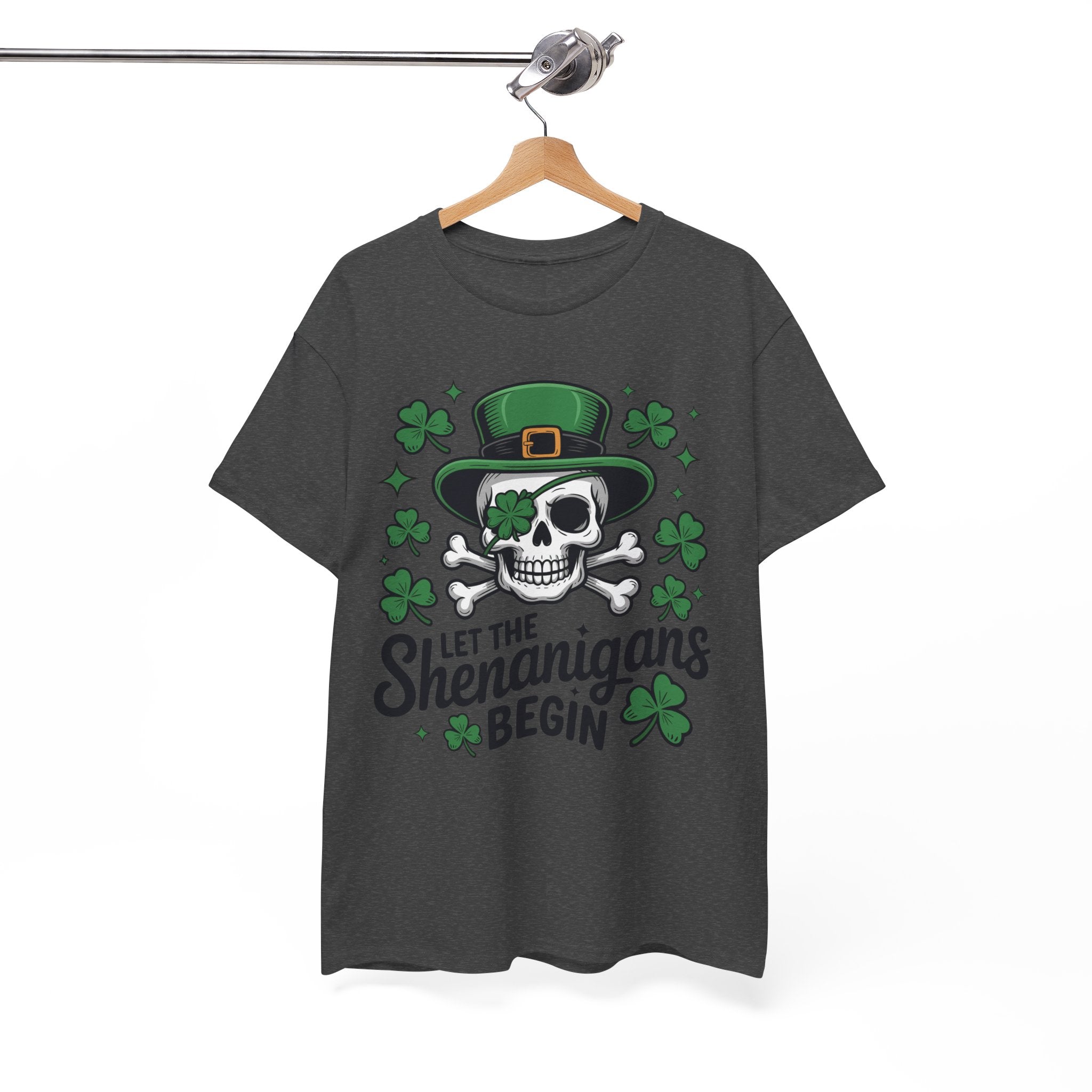 Let the Shenanigans Begin — Leprechaun Skull Unisex Cotton T-Shirt