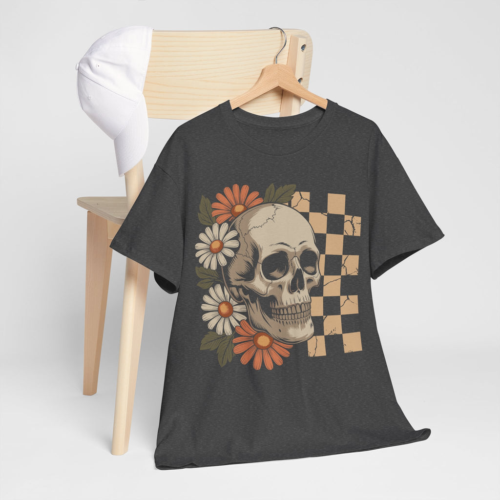 Skull Daisy Unisex Cotton Tshirt