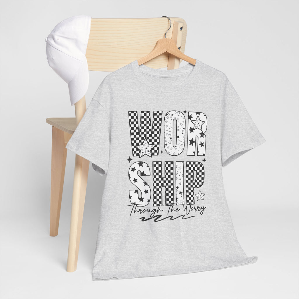 WORSHIP Through The Worry Checkerboard Unisex Cotton Tee