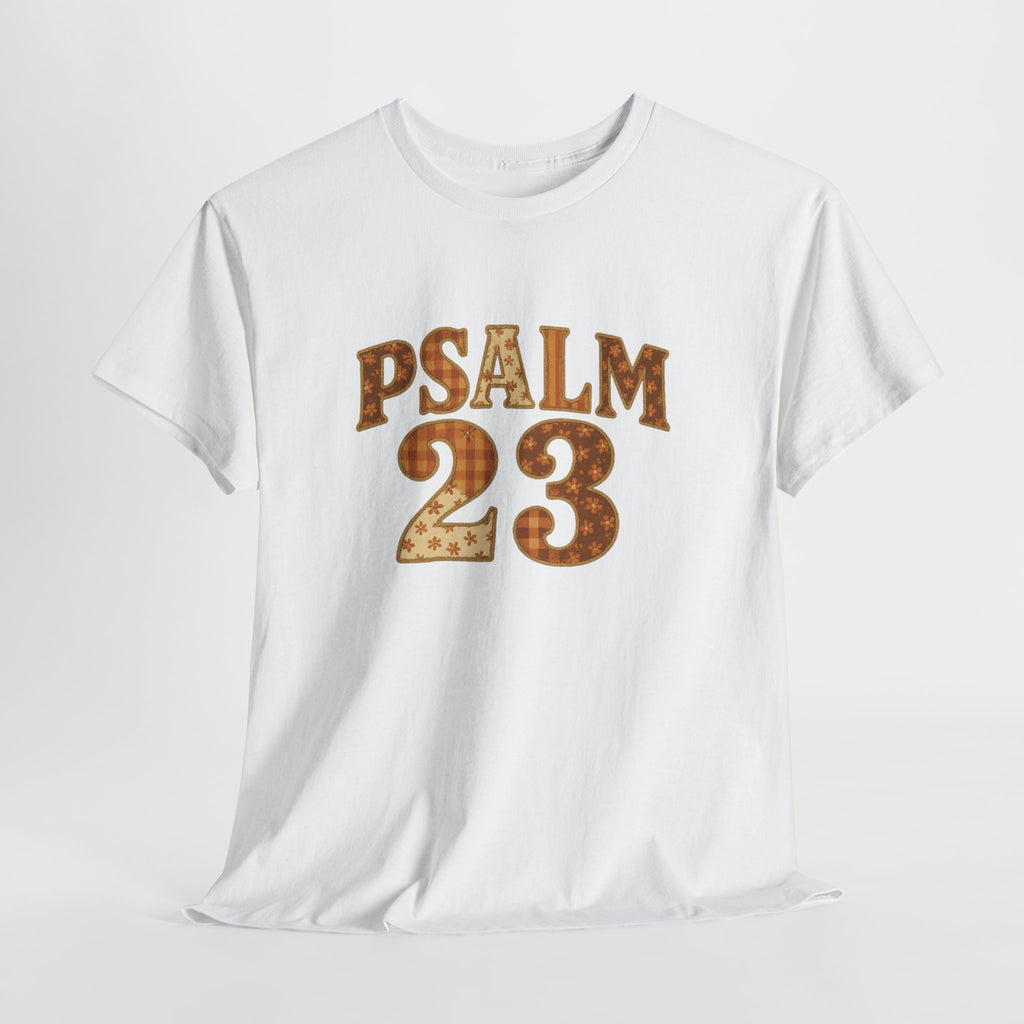Psalm 23 Floral Tee — “My Lord Is My Shepherd” Stitched-Text Unisex Cotton Tee