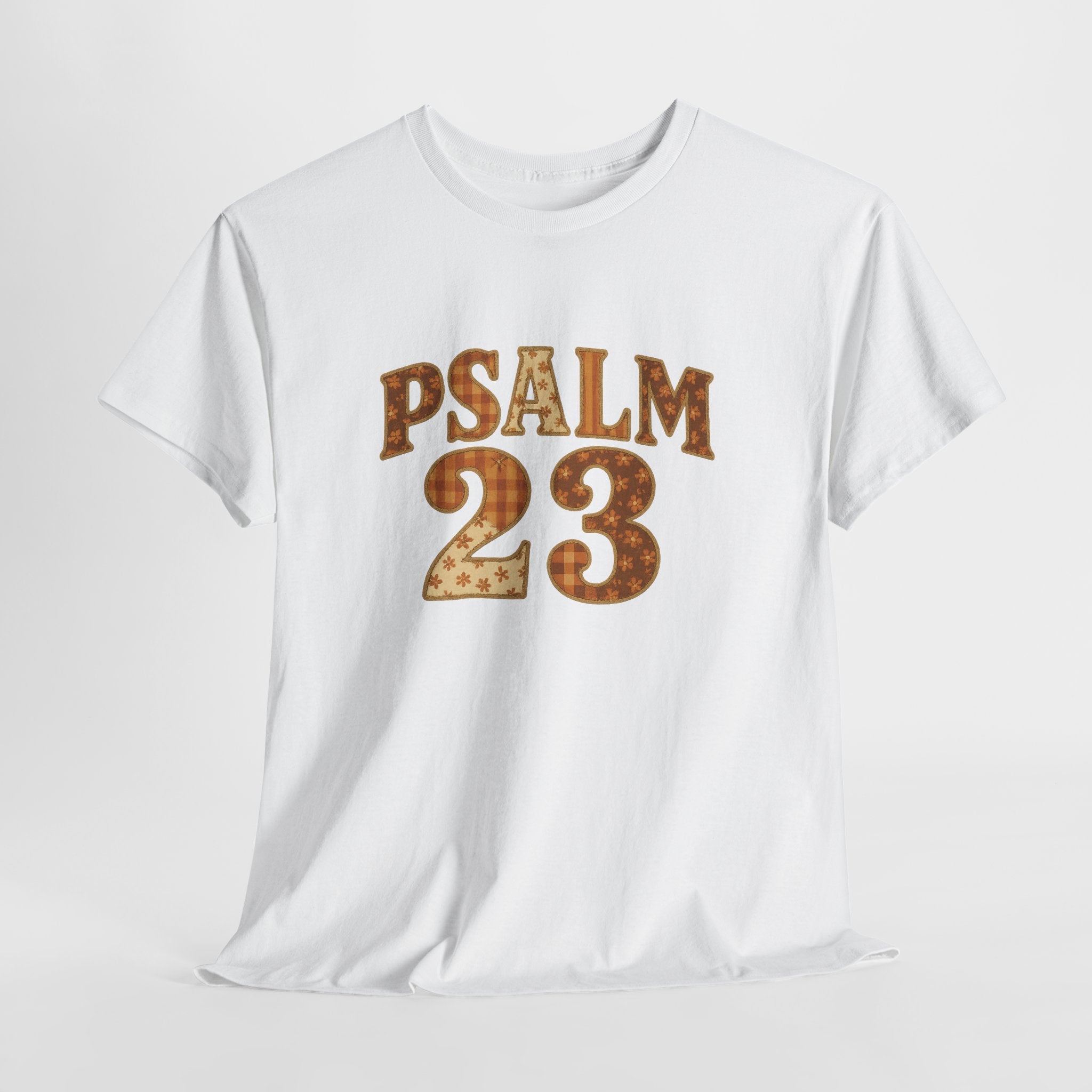 Psalm 23 Floral Tee — “My Lord Is My Shepherd” Stitched-Text Unisex Cotton Tee