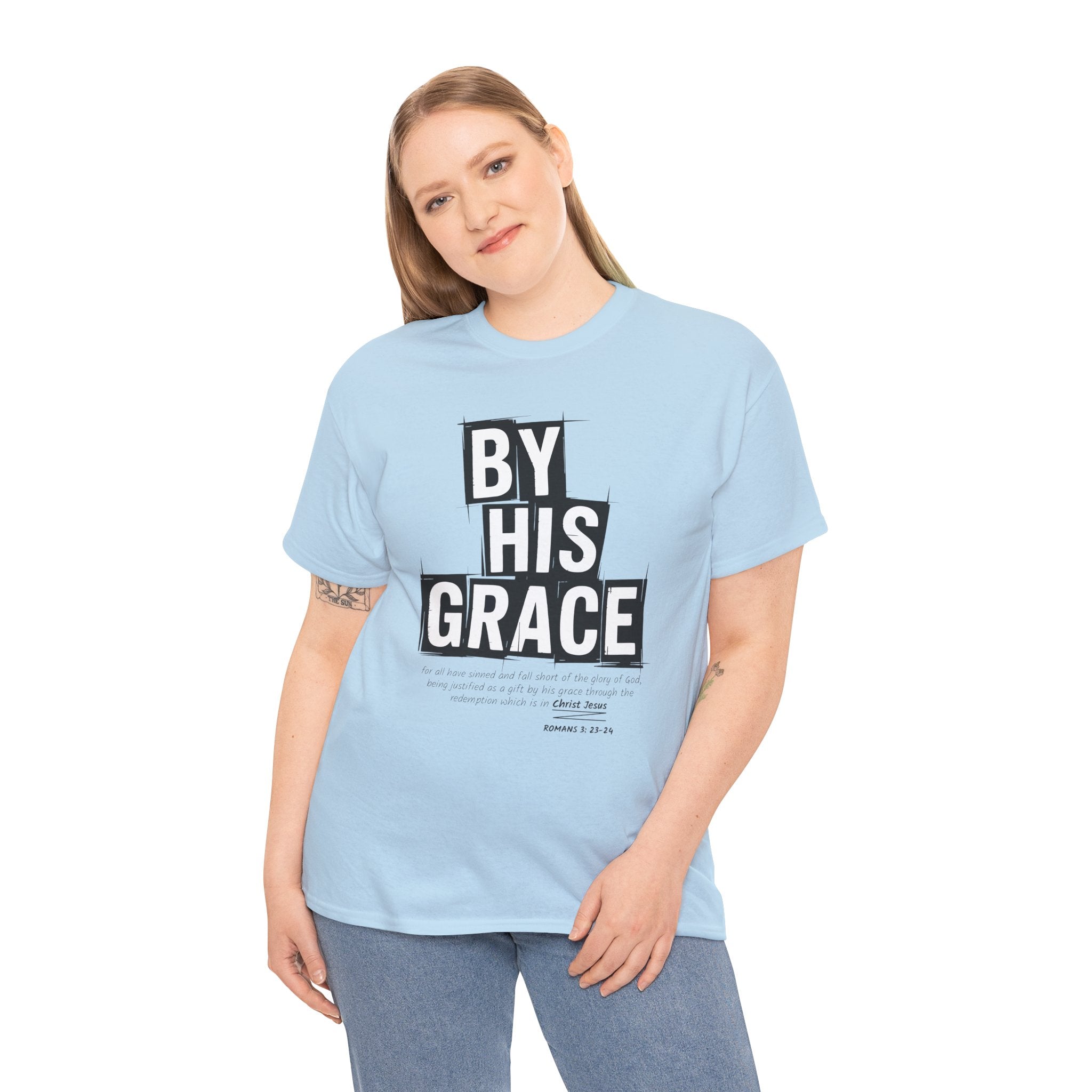 By His Grace tee — Minimalist Faith Christian Unisex Cotton T-Shirt