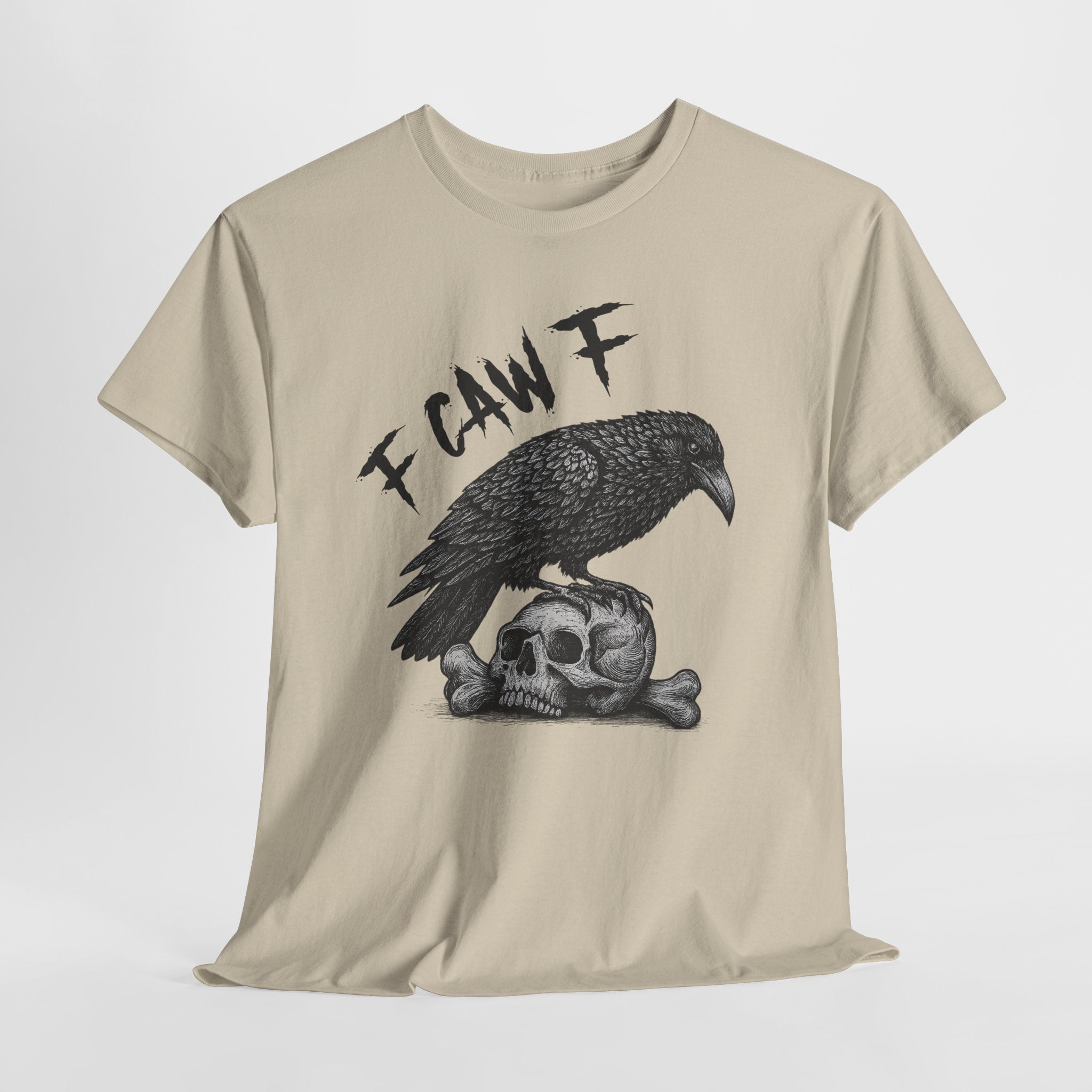 Gothic Crow & Skull T-Shirt — Dark Gothic Skull Unisex Cotton Tee