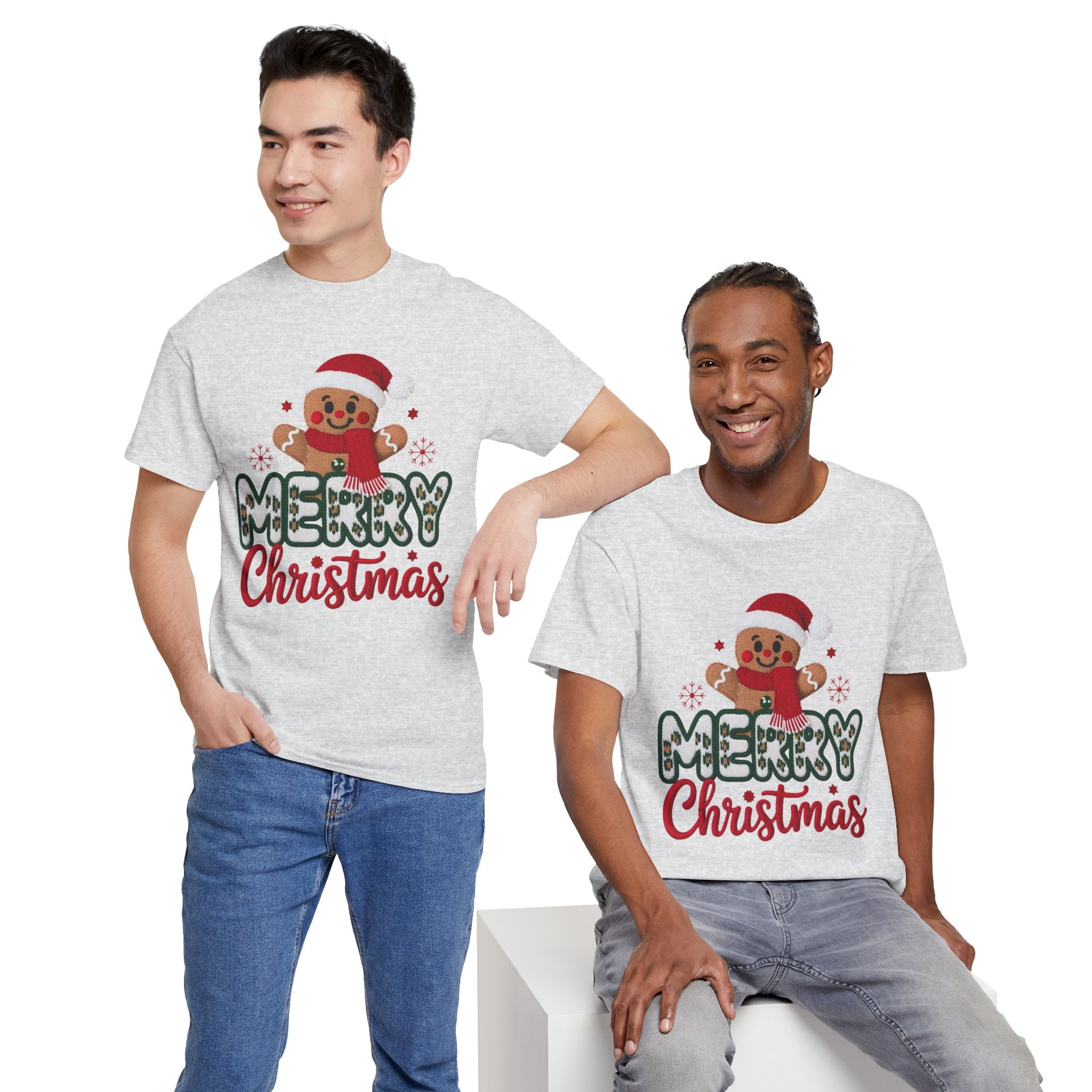 Gingerbread Santa 'Merry Christmas' Unisex Cotton Tee T-Shirt