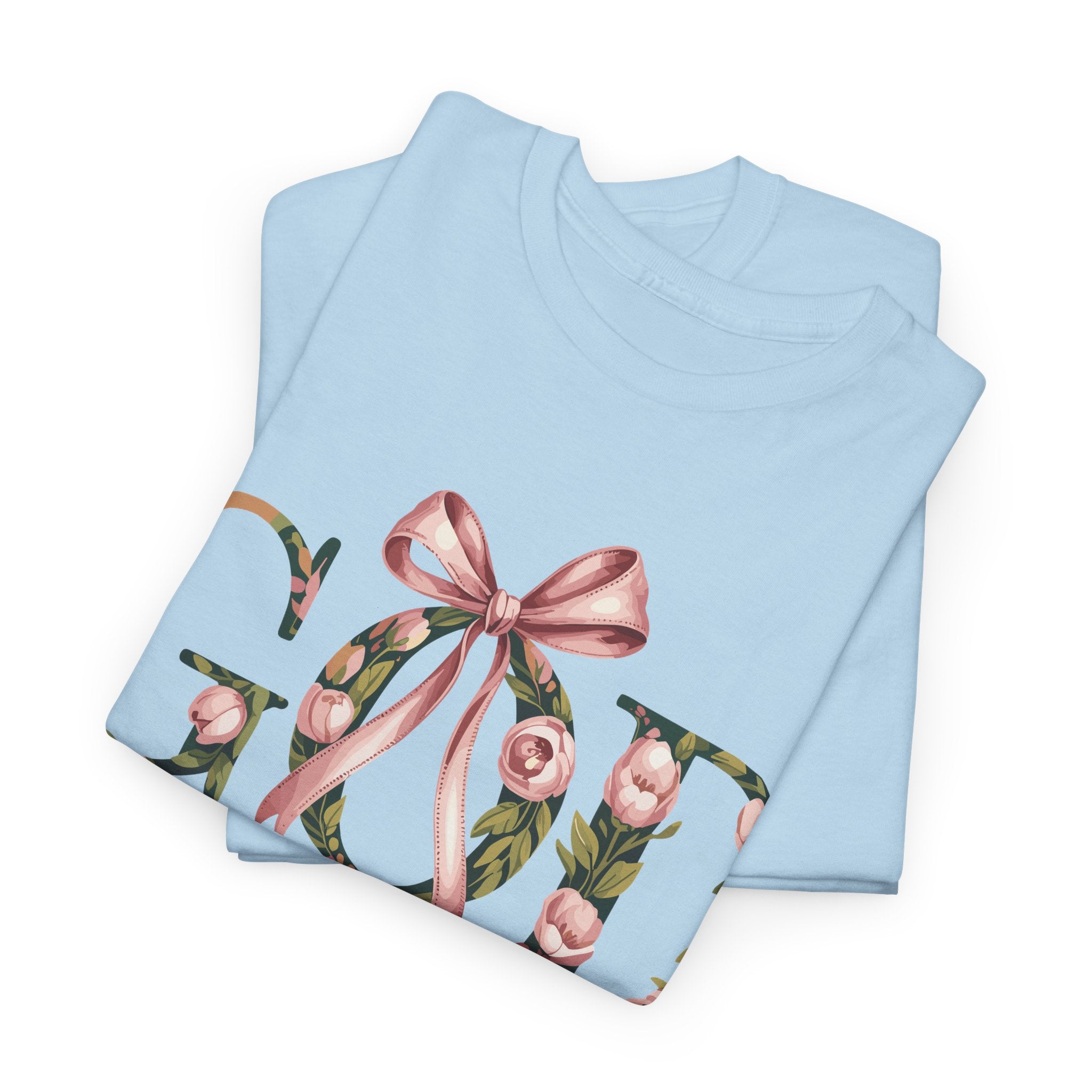 God Is Good Pink Rose Tee — Floral Ribbon Faith Unisex Cotton T-Shirt