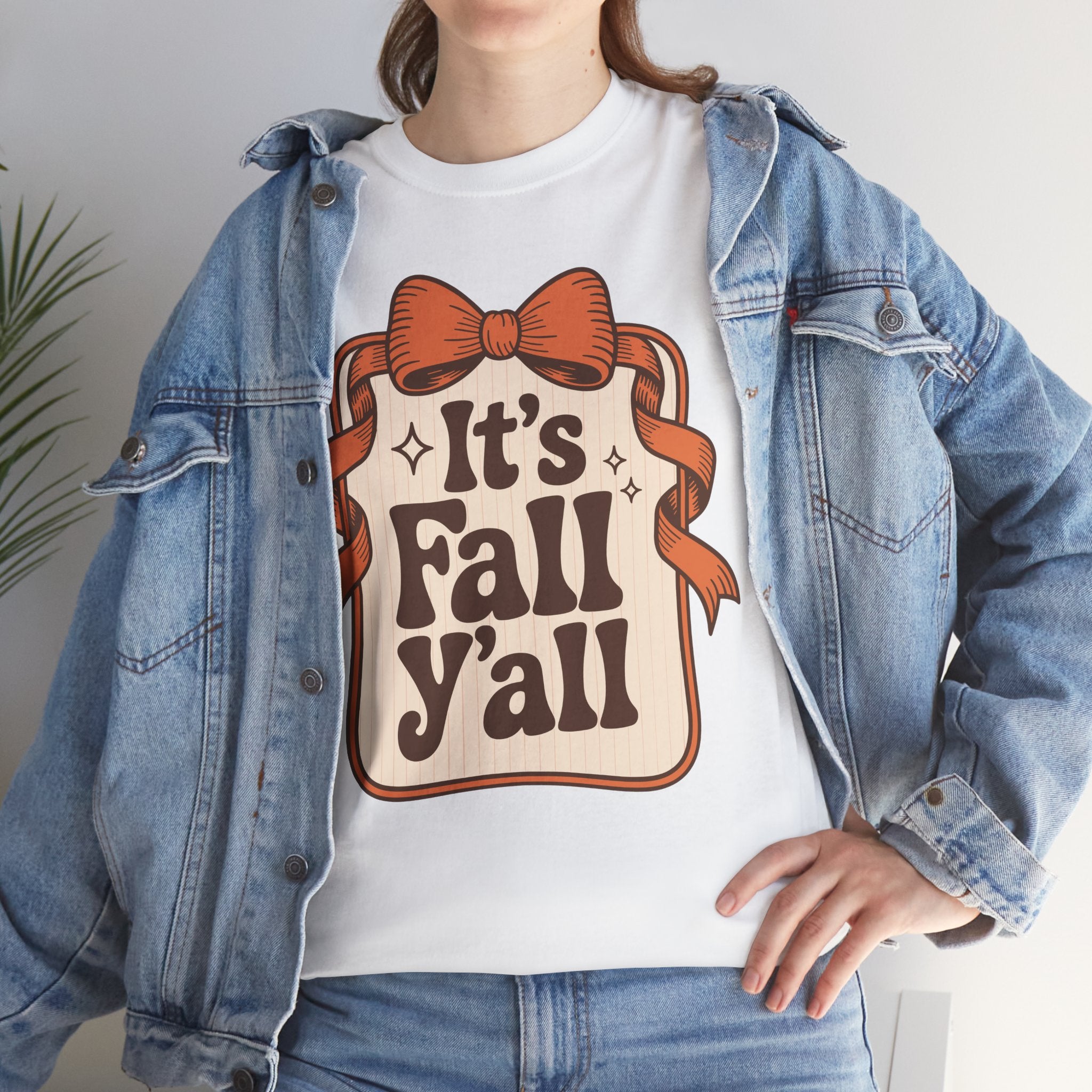 It’s Fall Y’all Autumn Ribbon Unisex Cotton Tee