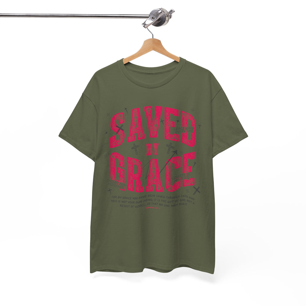 Saved by Grace Ephesians 2:8-9 Unisex Cotton T-Shirt