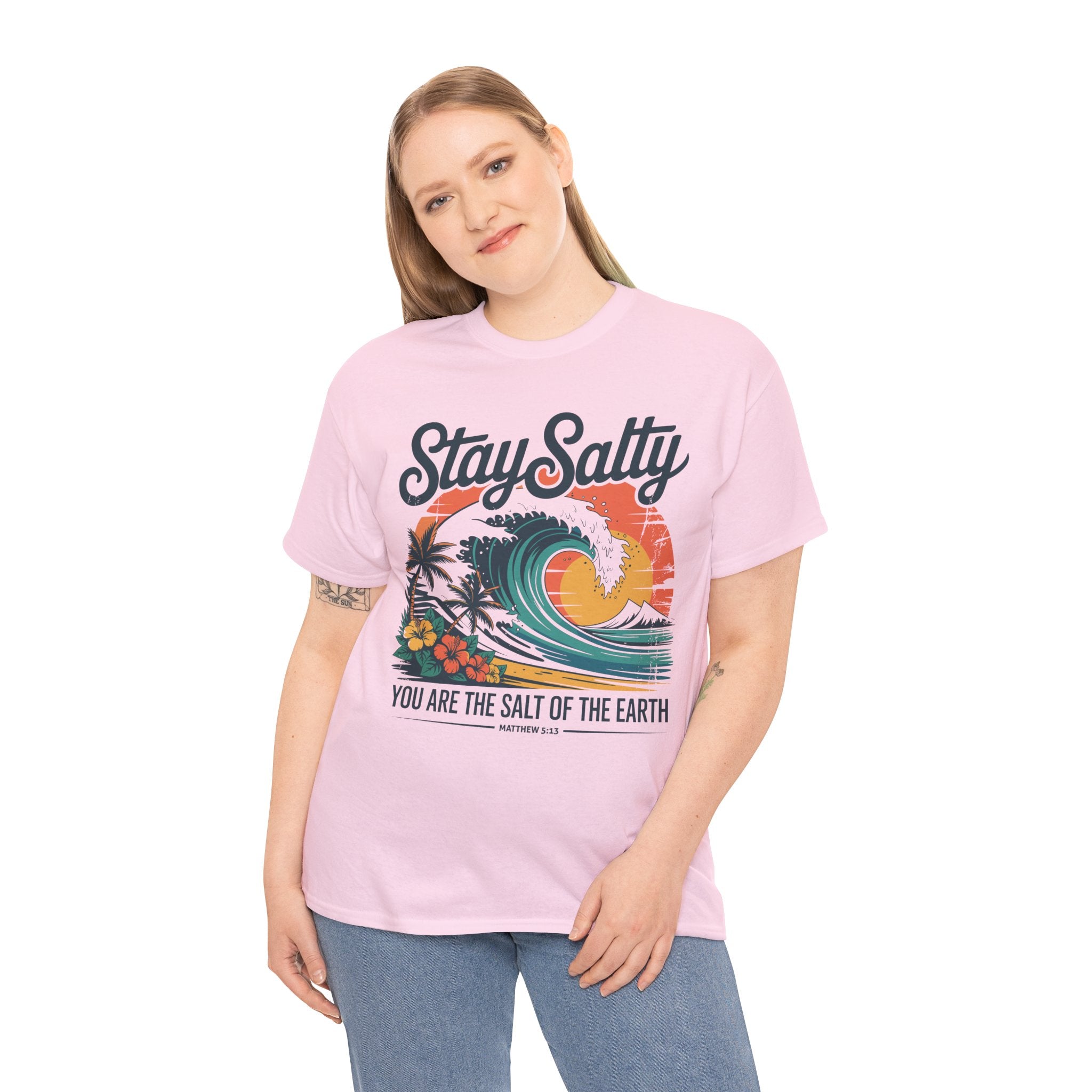 Stay Salty Beach Tee — "You are the salt of the earth (Matthew 5:13)"Unisex Cotton Tee