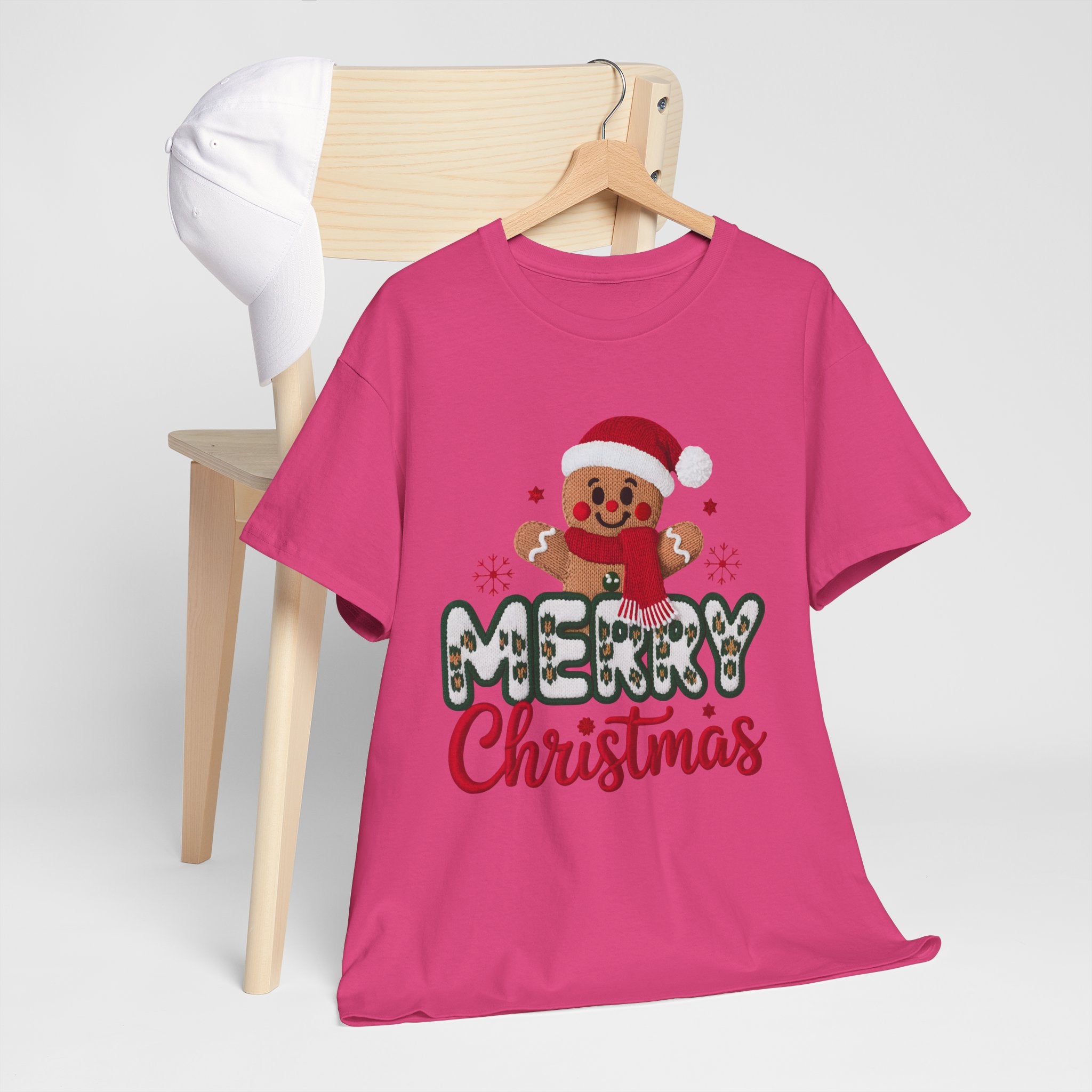 Gingerbread Santa 'Merry Christmas' Unisex Cotton Tee T-Shirt