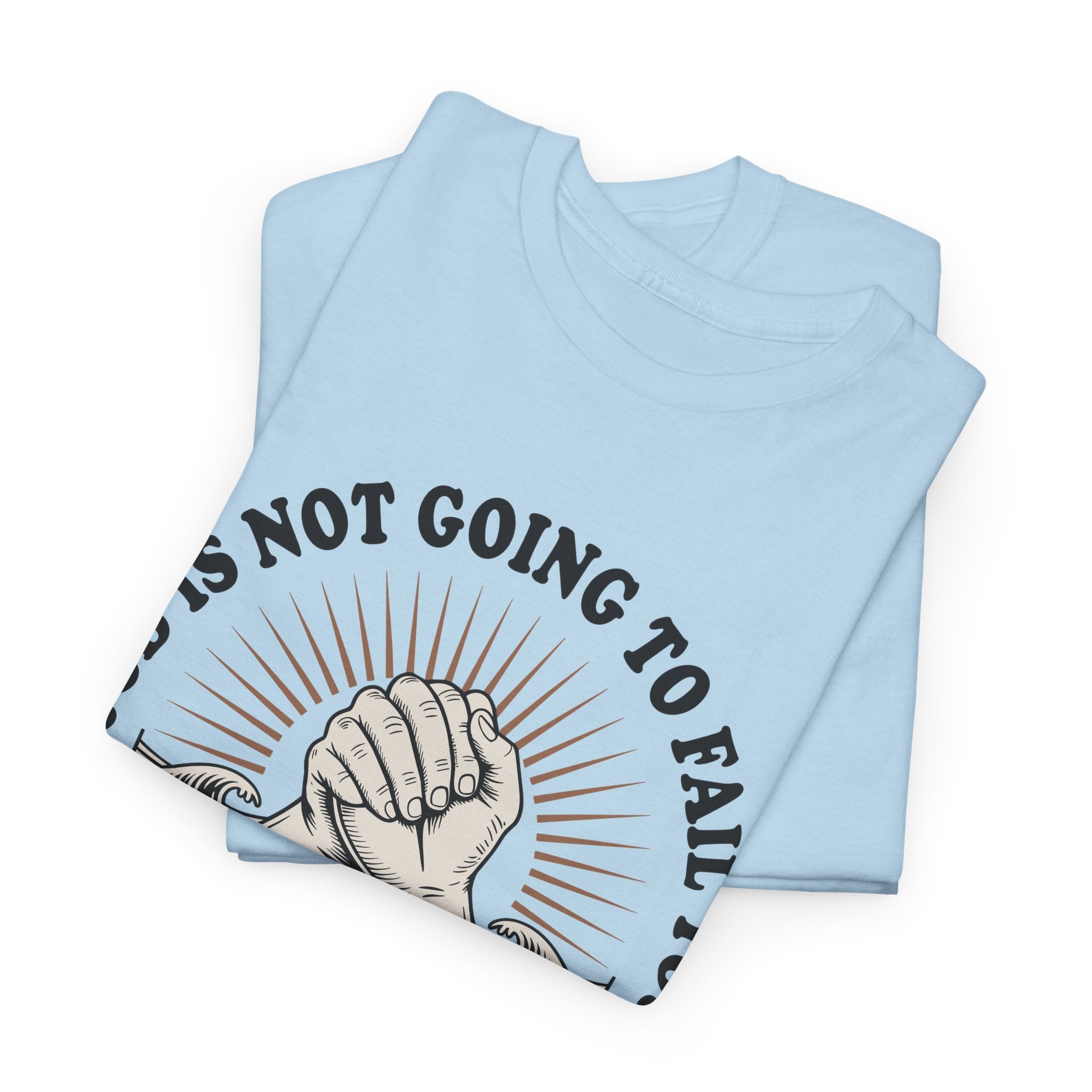 Isaiah 41:10 "Fear Not, For I Am With You" T-Shirt — Clasped Hands Rising from Waves Christian Unisex Cotton Tee