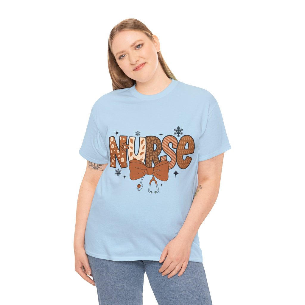 NURSE Fall Stethoscope Tee — Brown Autumn Nurse Unisex CottonT shirt