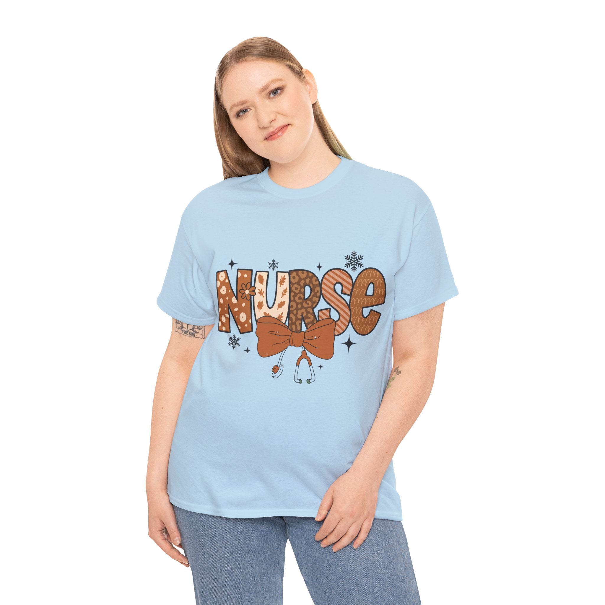 NURSE Fall Stethoscope Tee — Brown Autumn Nurse Unisex CottonT shirt