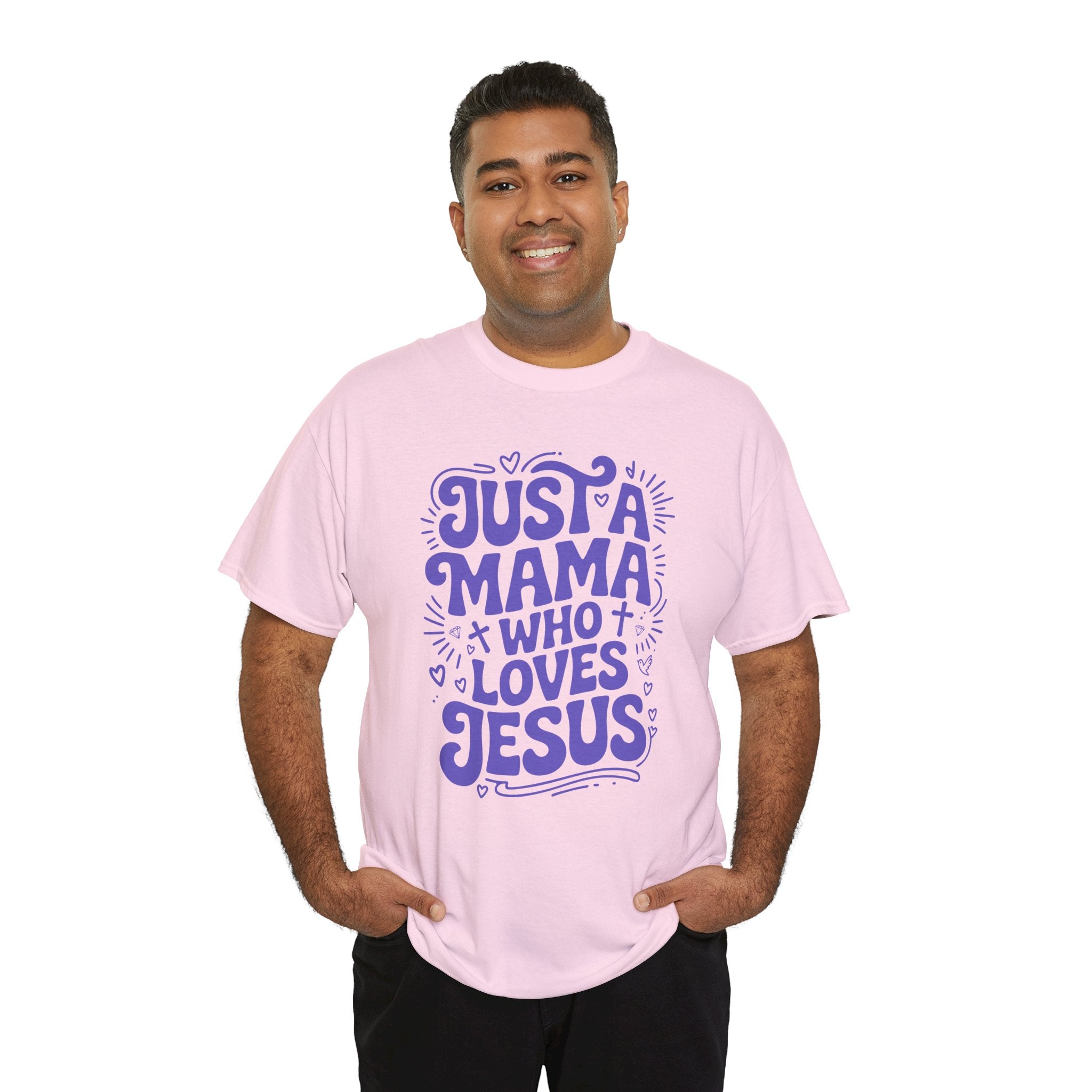 Mama Who Loves Jesus T-Shirt — Bright Green Bubbly Faith Unisex Cotton Tee