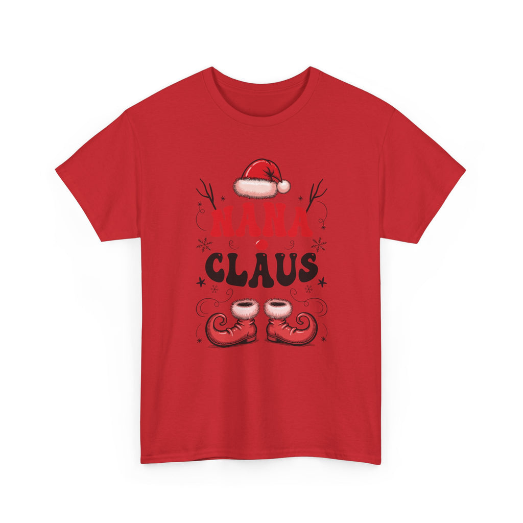 Nana Christmas T-Shirt — Santa Hat & Elf Boots Holiday Unisex Cotton Tee