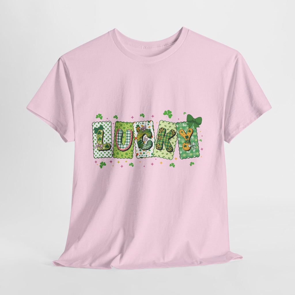 Lucky Patchwork Plaid Clover Tee — St. Patrick’s Day Unisex Cotton T-Shirt