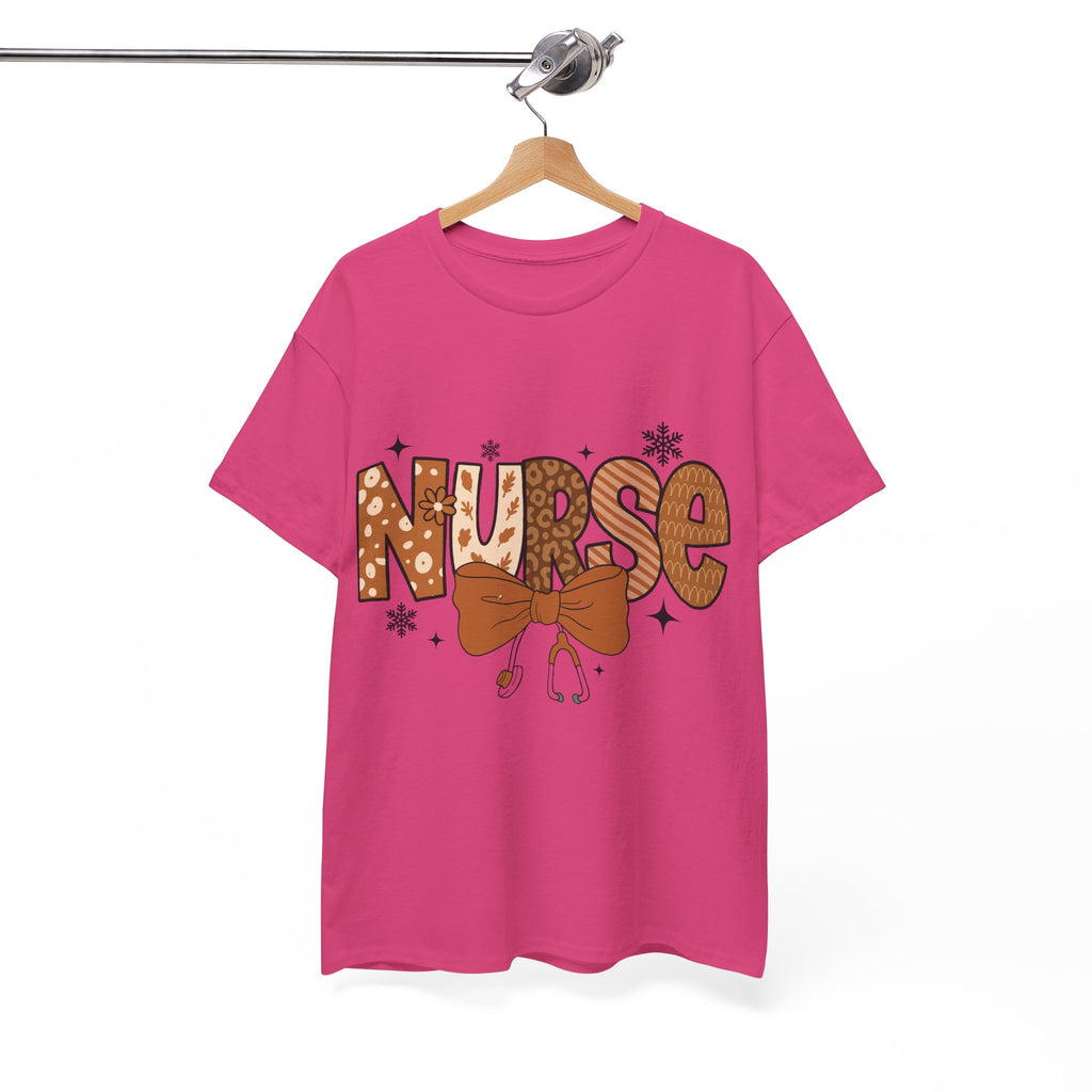 NURSE Fall Stethoscope Tee — Brown Autumn Nurse Unisex CottonT shirt