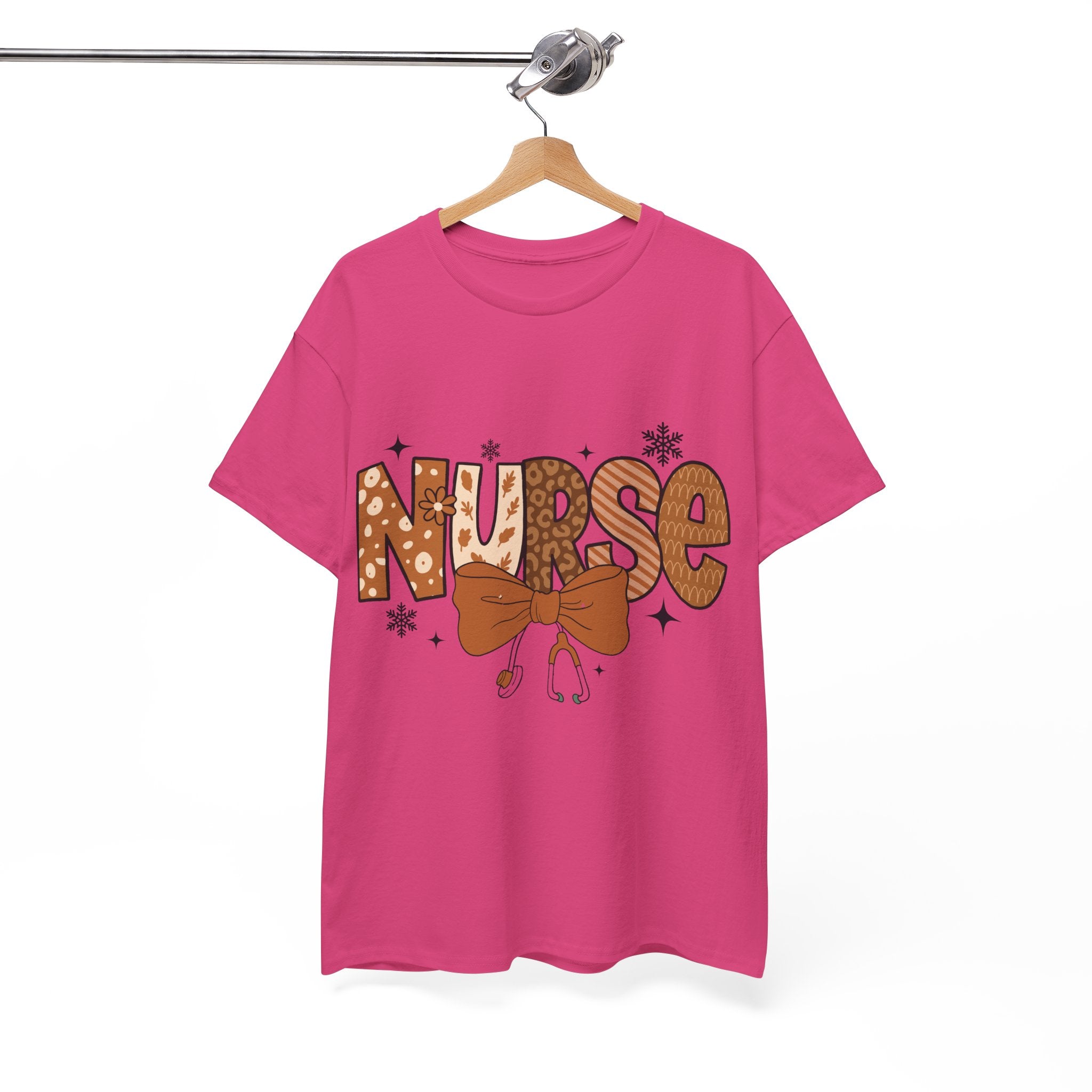 NURSE Fall Stethoscope Tee — Brown Autumn Nurse Unisex CottonT shirt
