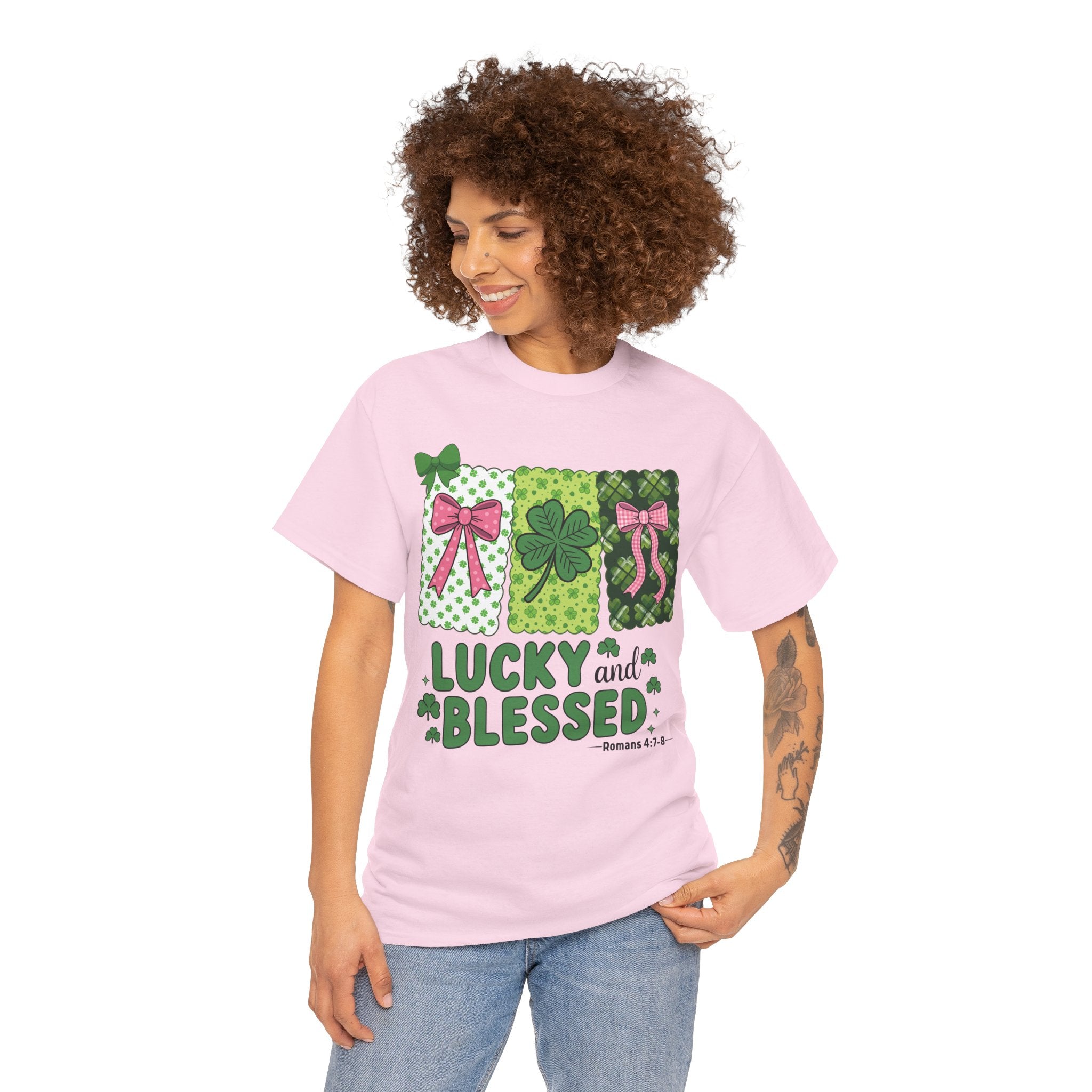 Lucky and Blessed Clover Unisex Cotton Tee