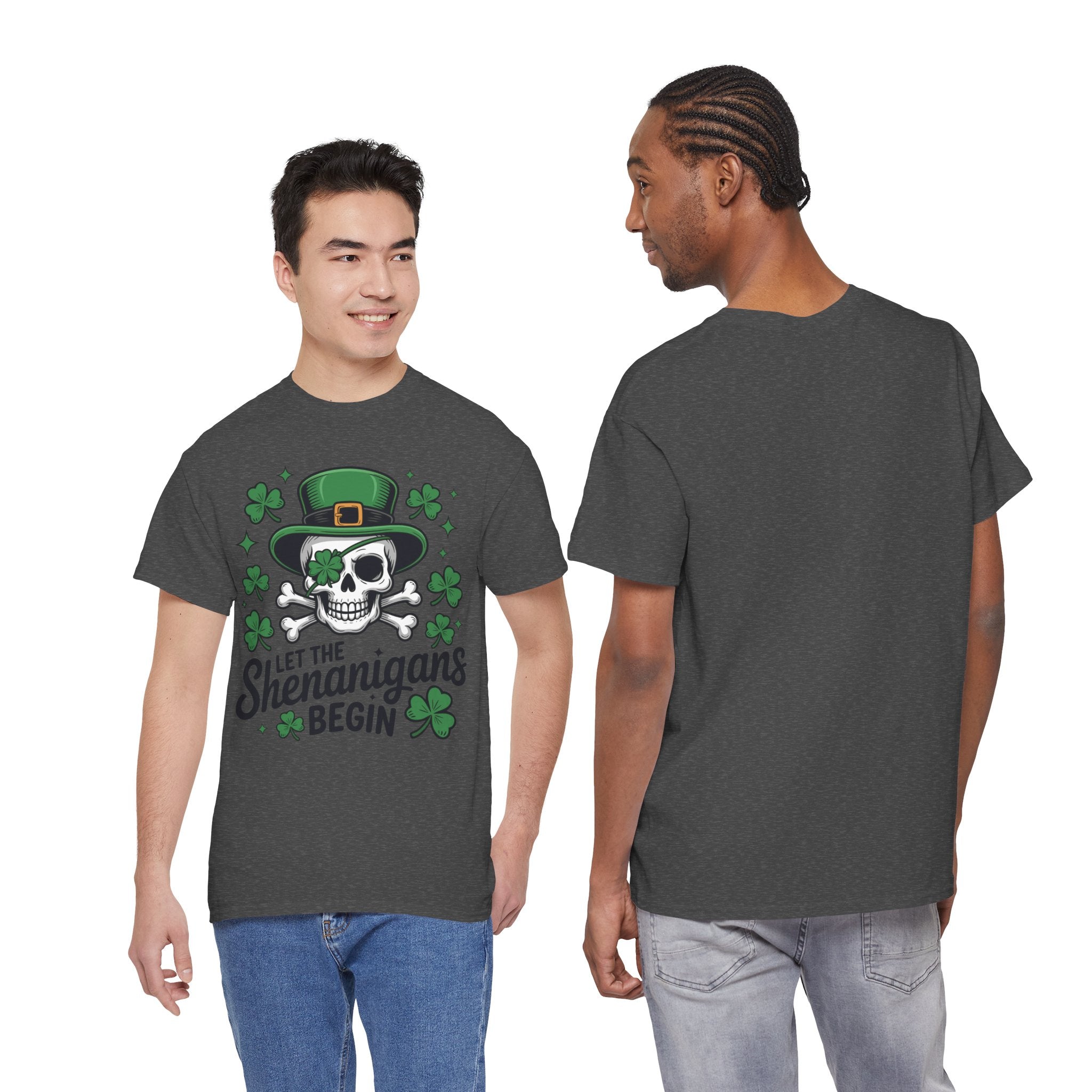Let the Shenanigans Begin — Leprechaun Skull Unisex Cotton T-Shirt