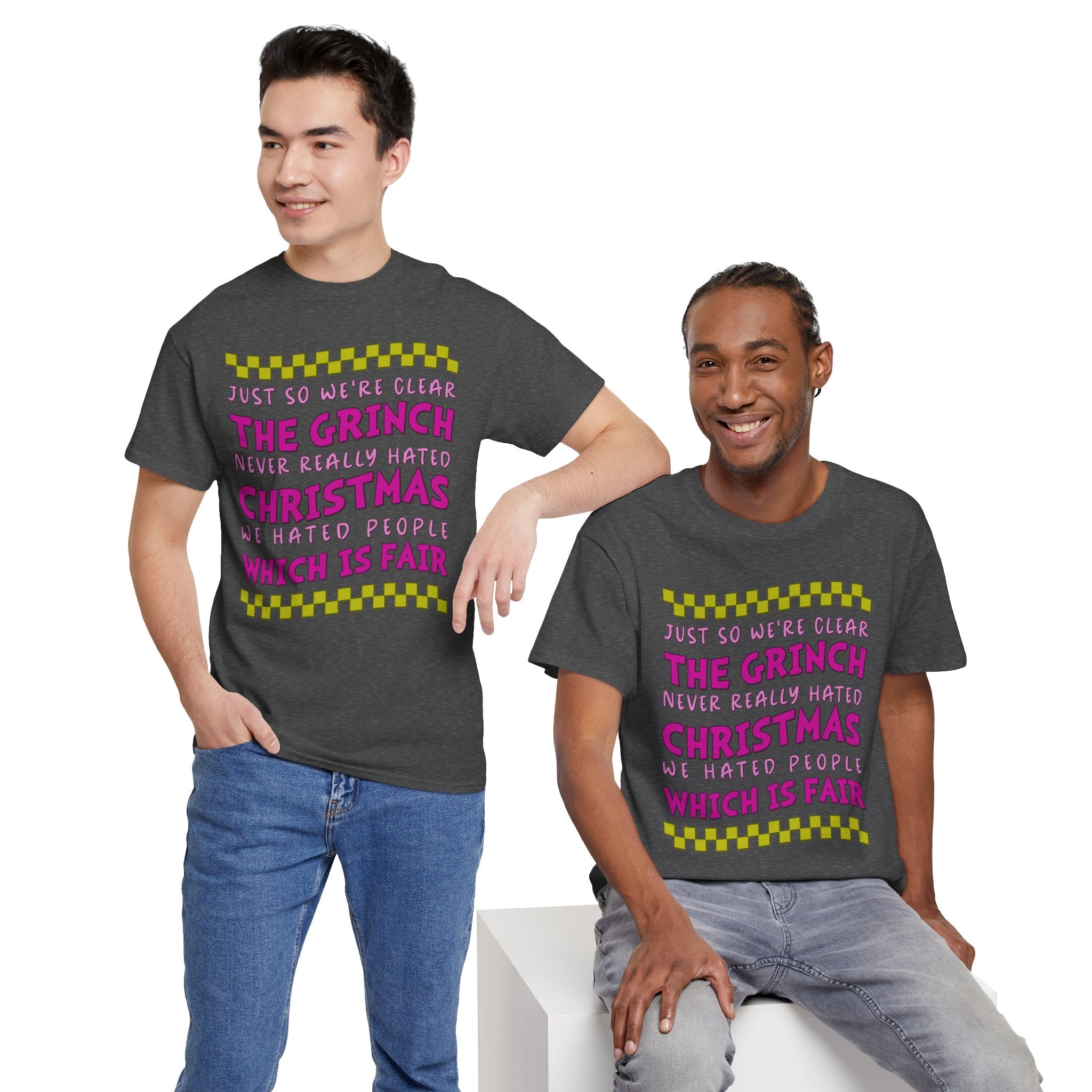Grinch Never Hated Christmas Funny Unisex Cotton Tee
