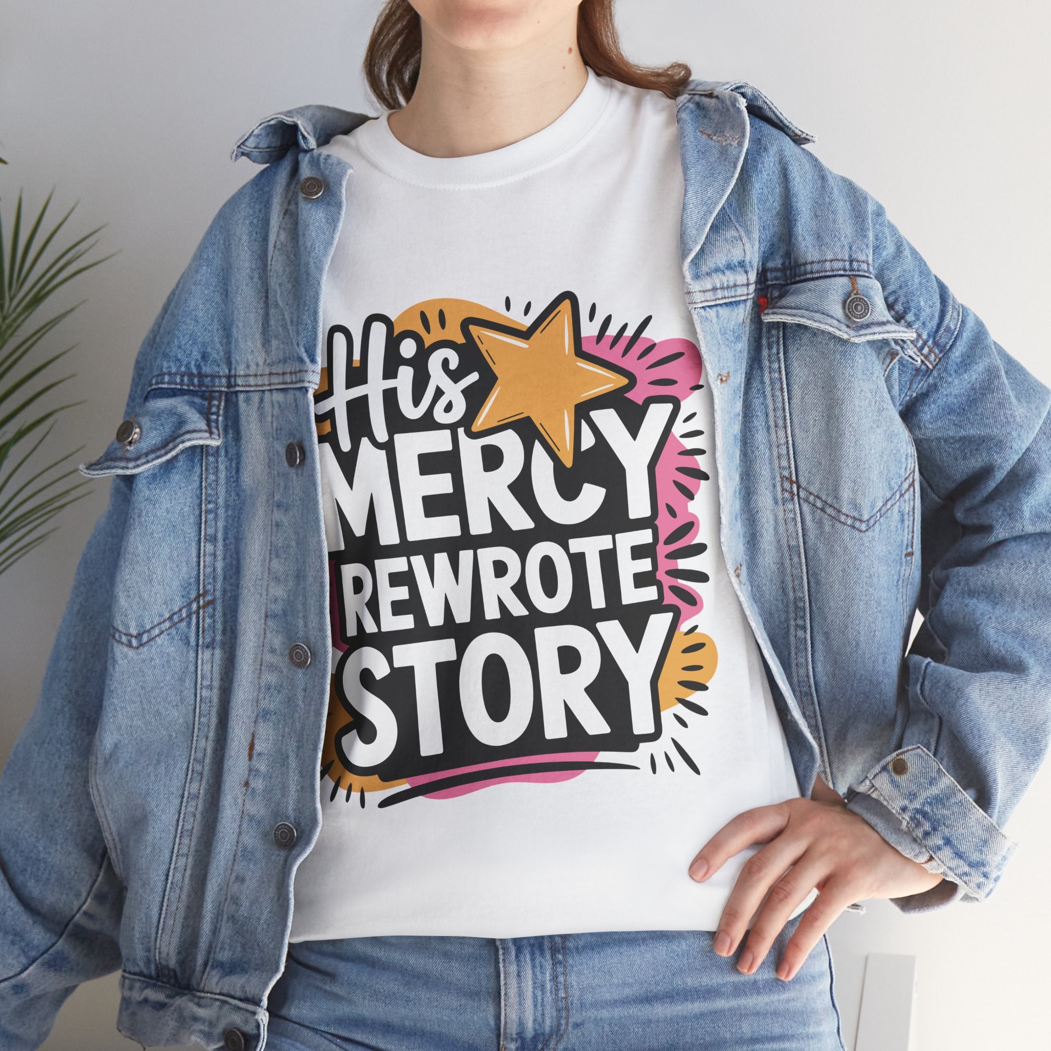 His Mercy Rewrote My Story Tee — Retro Christian Graphic T-Shirt