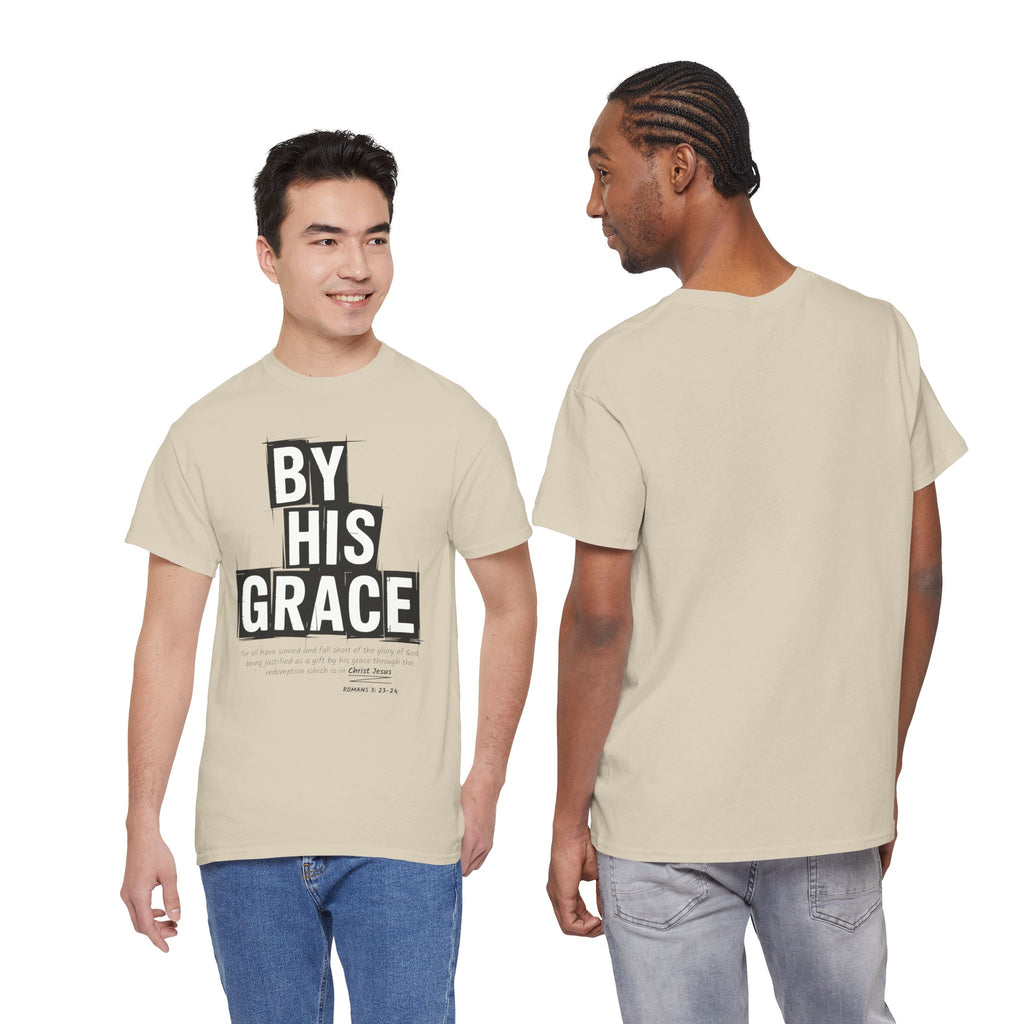 By His Grace tee — Minimalist Faith Christian Unisex Cotton T-Shirt