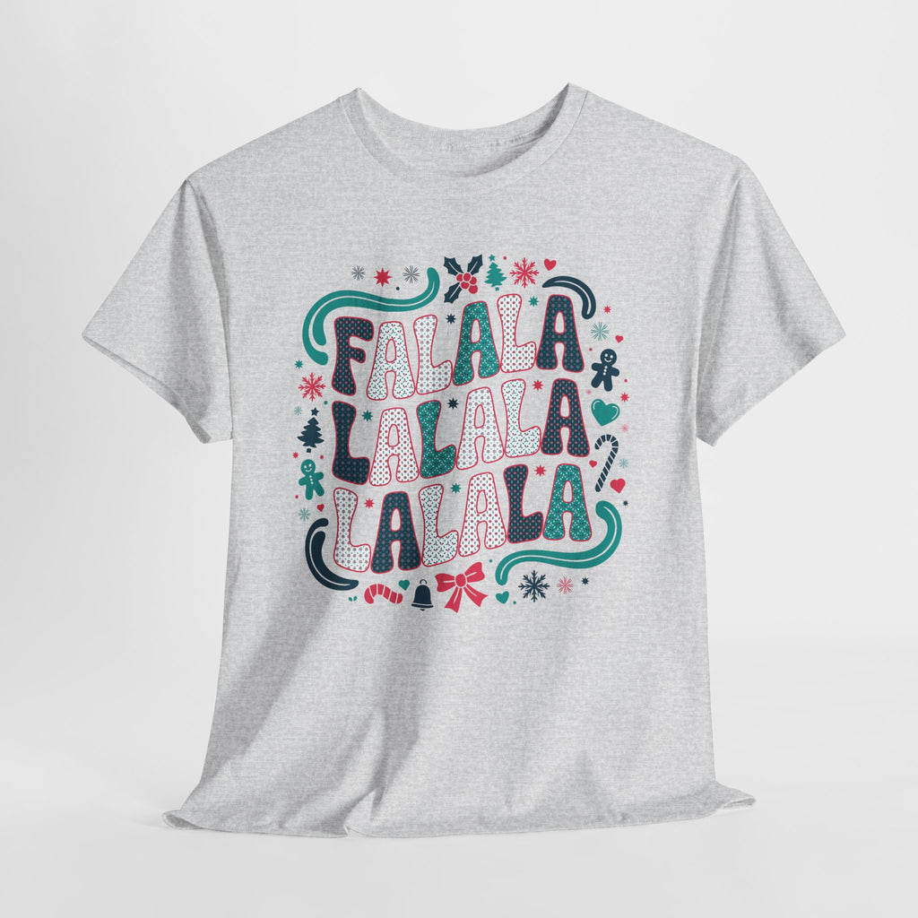 Fa La La La La Christmas T-Shirt — Festive Candy Cane & Gingerbread Holiday Unisex Cotton Tee