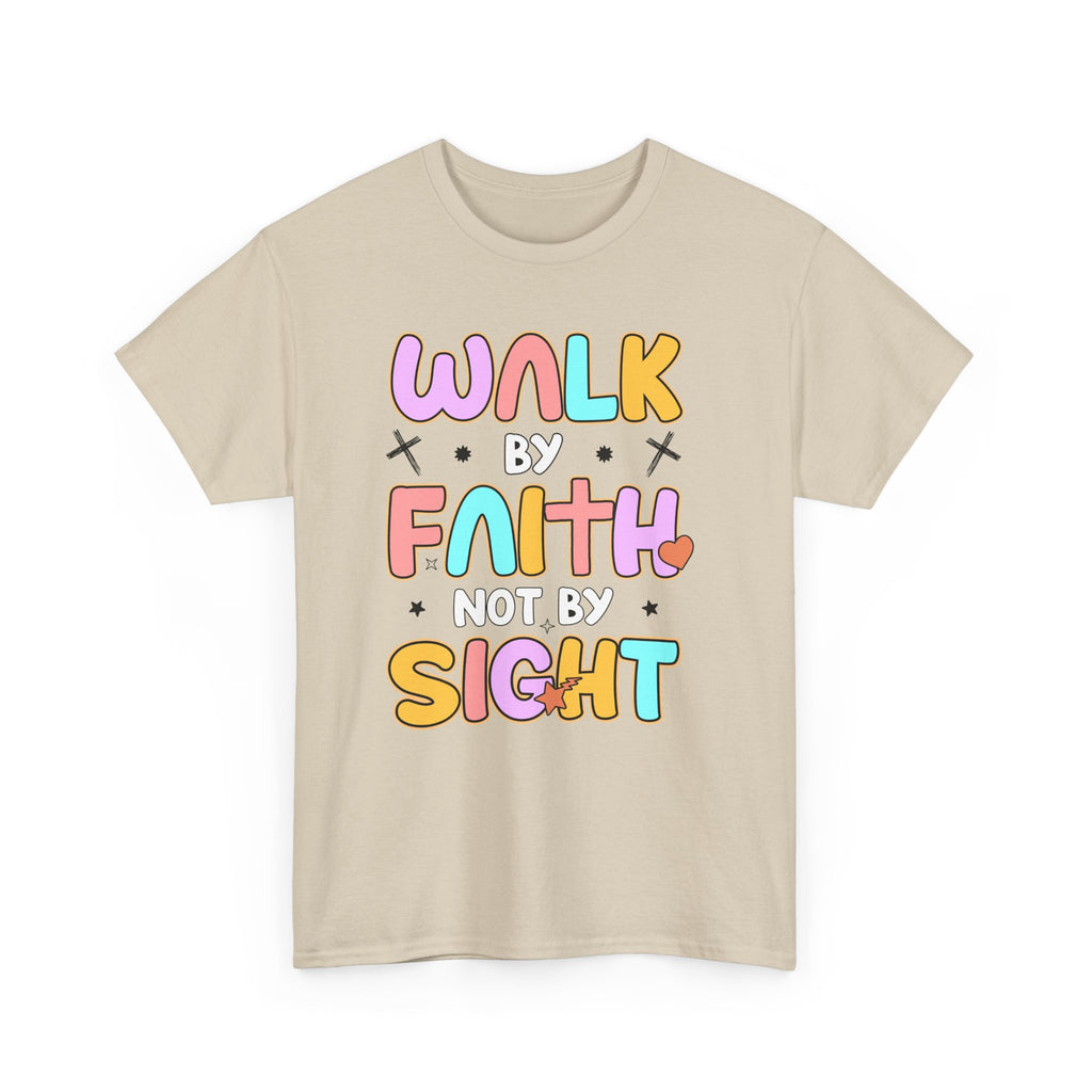 Walk by Faith Not by Sight T-Shirt — Pastel Christian Faith Unisex Cotton Tee