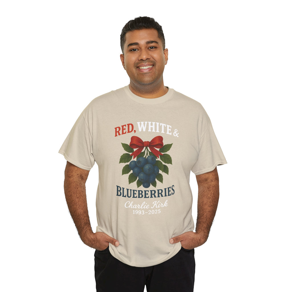 Red, White & Blueberries T-Shirt — Patriotic Blueberry Graphic Unisex Cotton Tee
