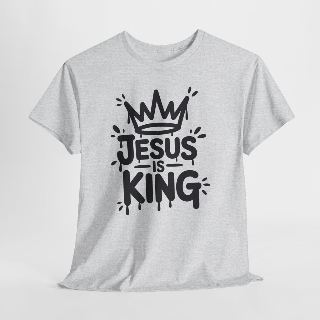 Jesus Is King Crown T-Shirt — Minimalist Christian Unisex Cotton Tee