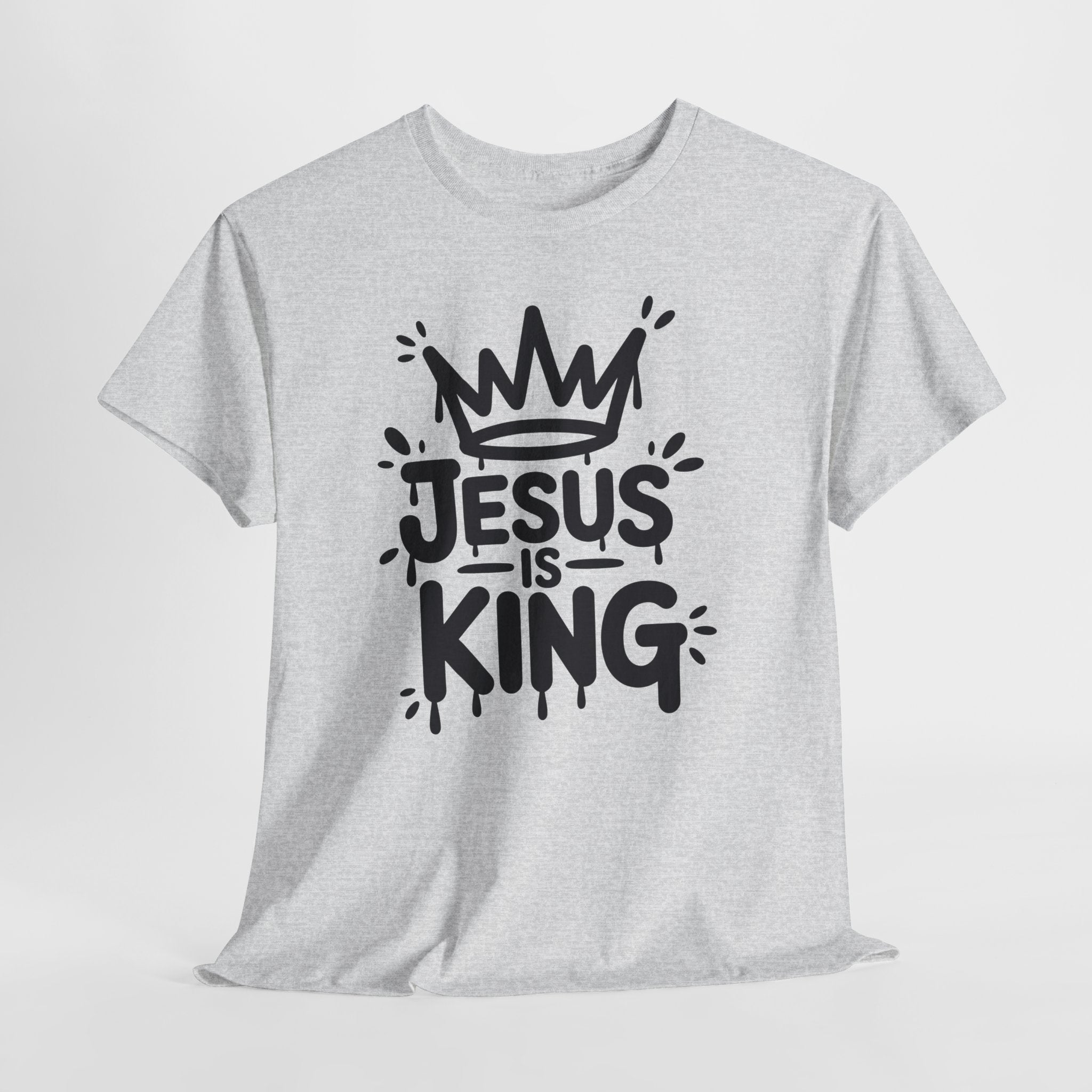 Jesus Is King Crown T-Shirt — Minimalist Christian Unisex Cotton Tee