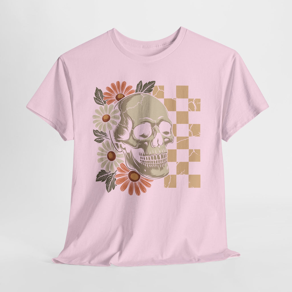 Skull Daisy Unisex Cotton Tshirt