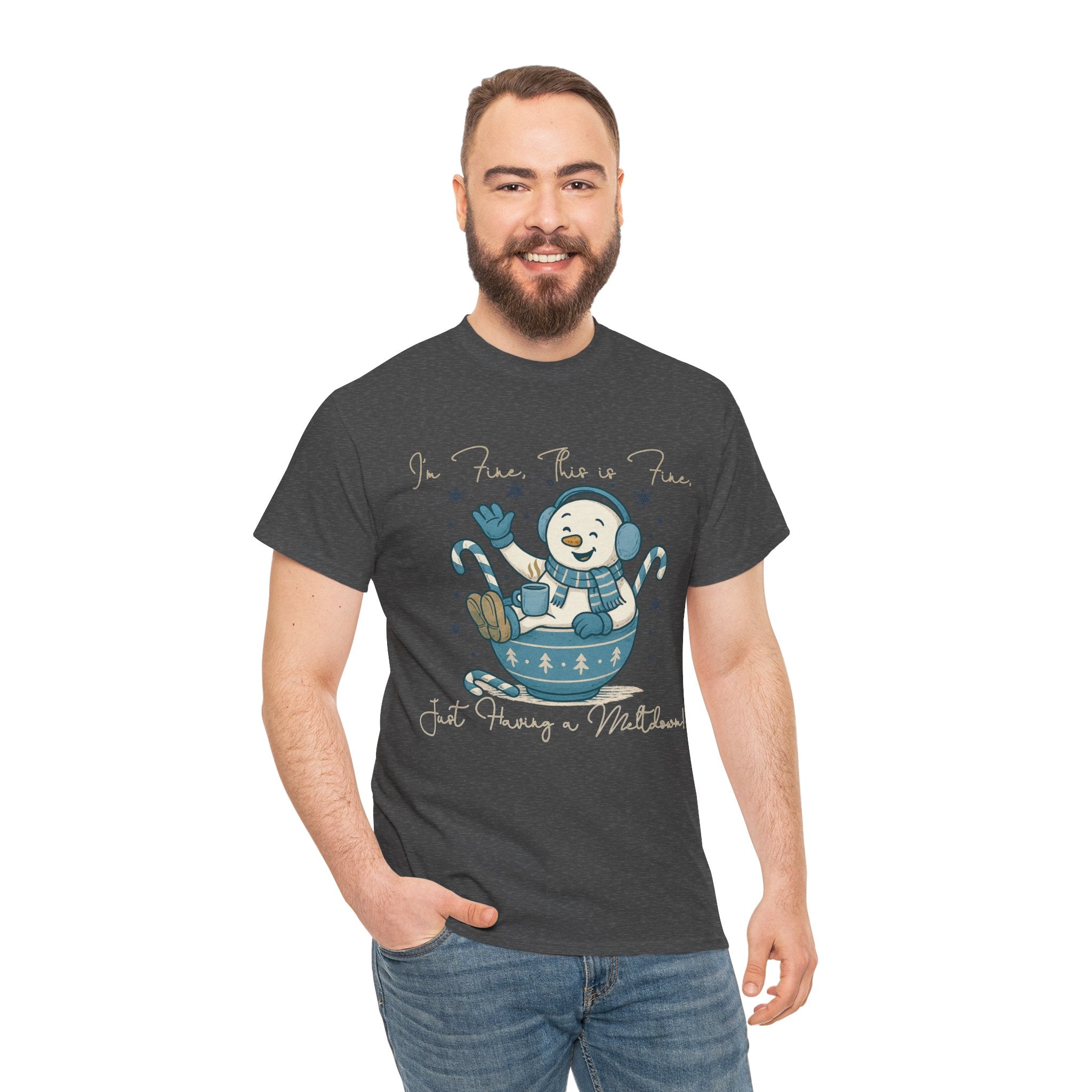 Snowman Hot Cocoa Unisex Cotton Tee
