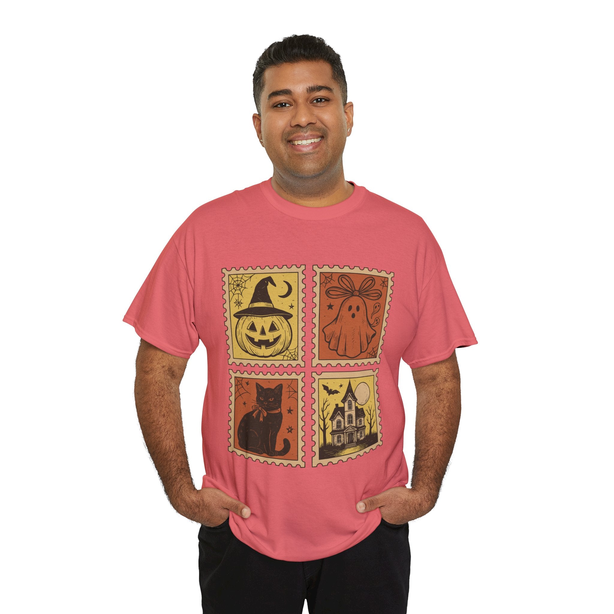 Halloween Stamp Design Unisex Heavy Cotton Tee
