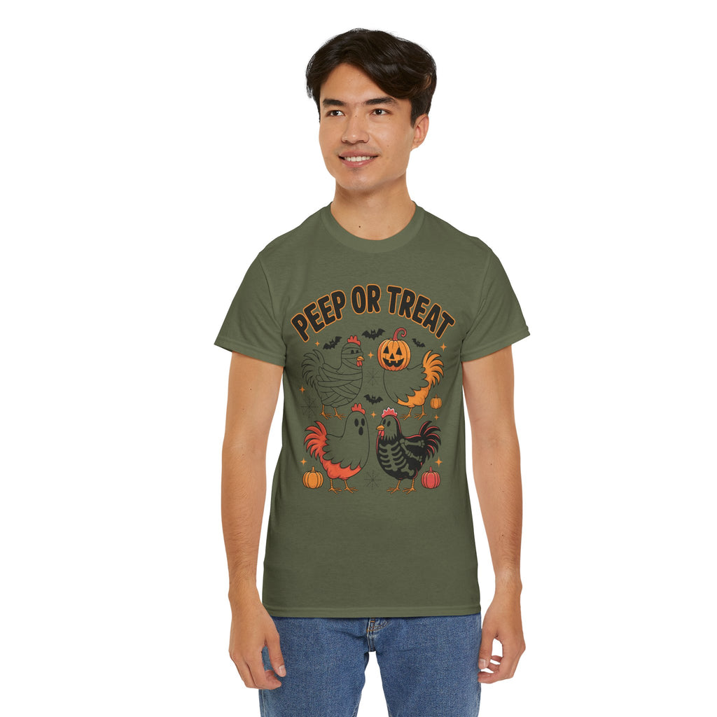 Peep or Treat Halloween Unisex Cotton Tee