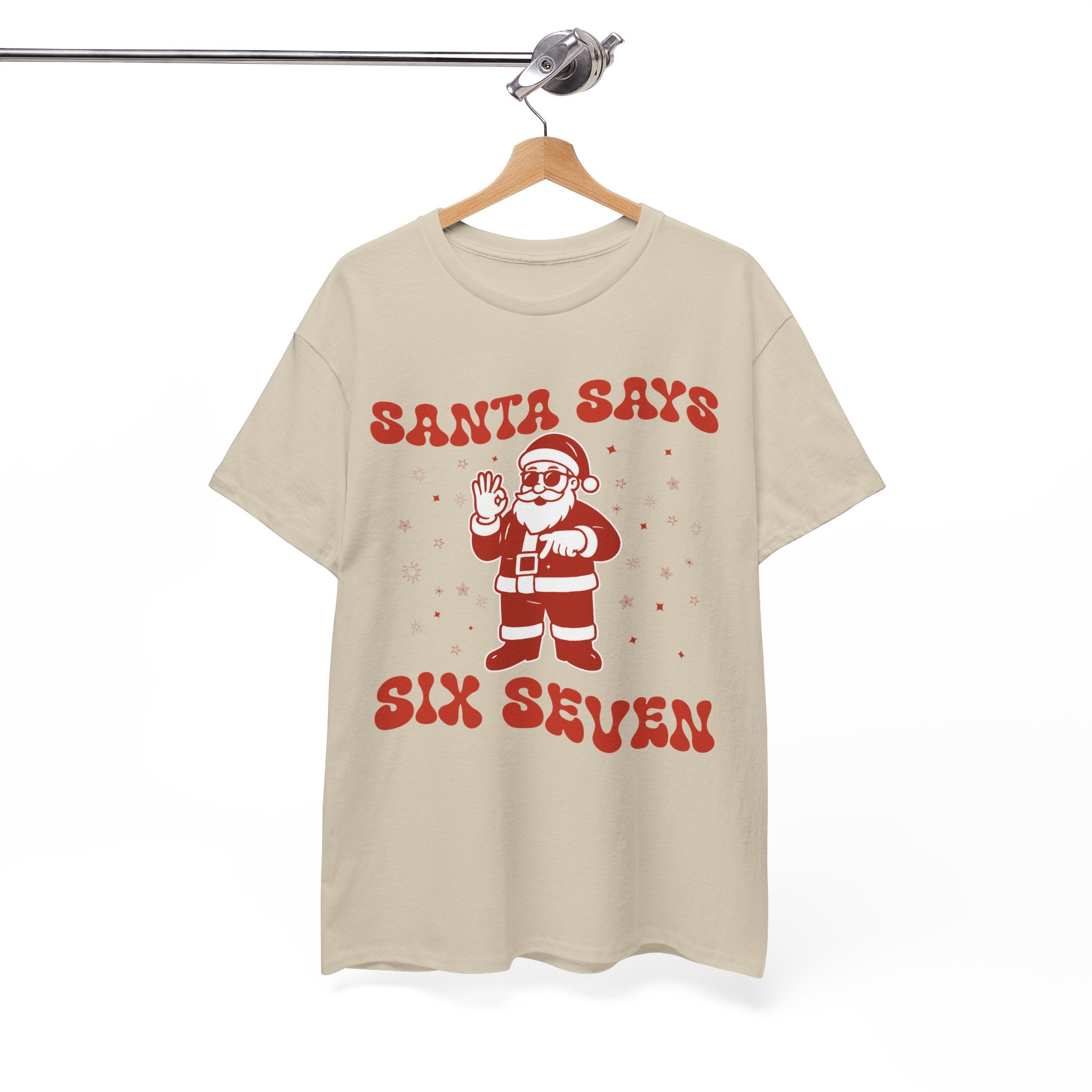 Retro 'Santa Says Six Seven' Christmas Unisex Cotton Tee
