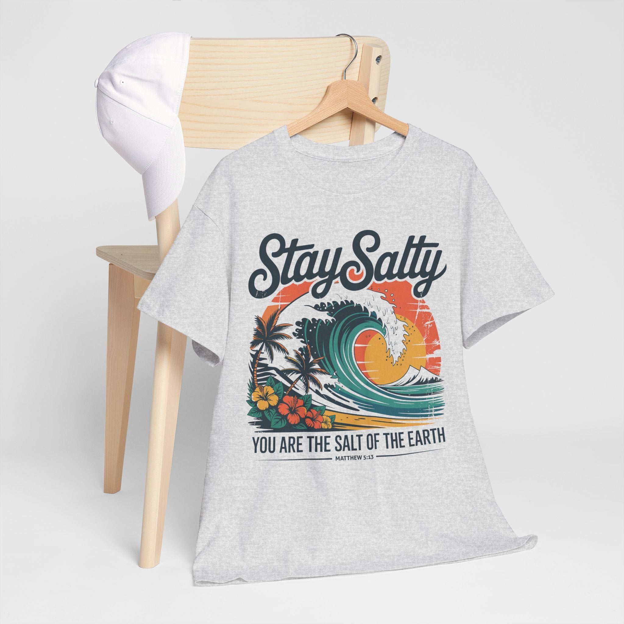Stay Salty Beach Tee — "You are the salt of the earth (Matthew 5:13)"Unisex Cotton Tee