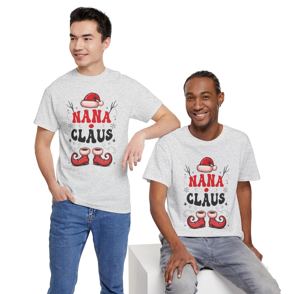 Nana Christmas T-Shirt — Santa Hat & Elf Boots Holiday Unisex Cotton Tee