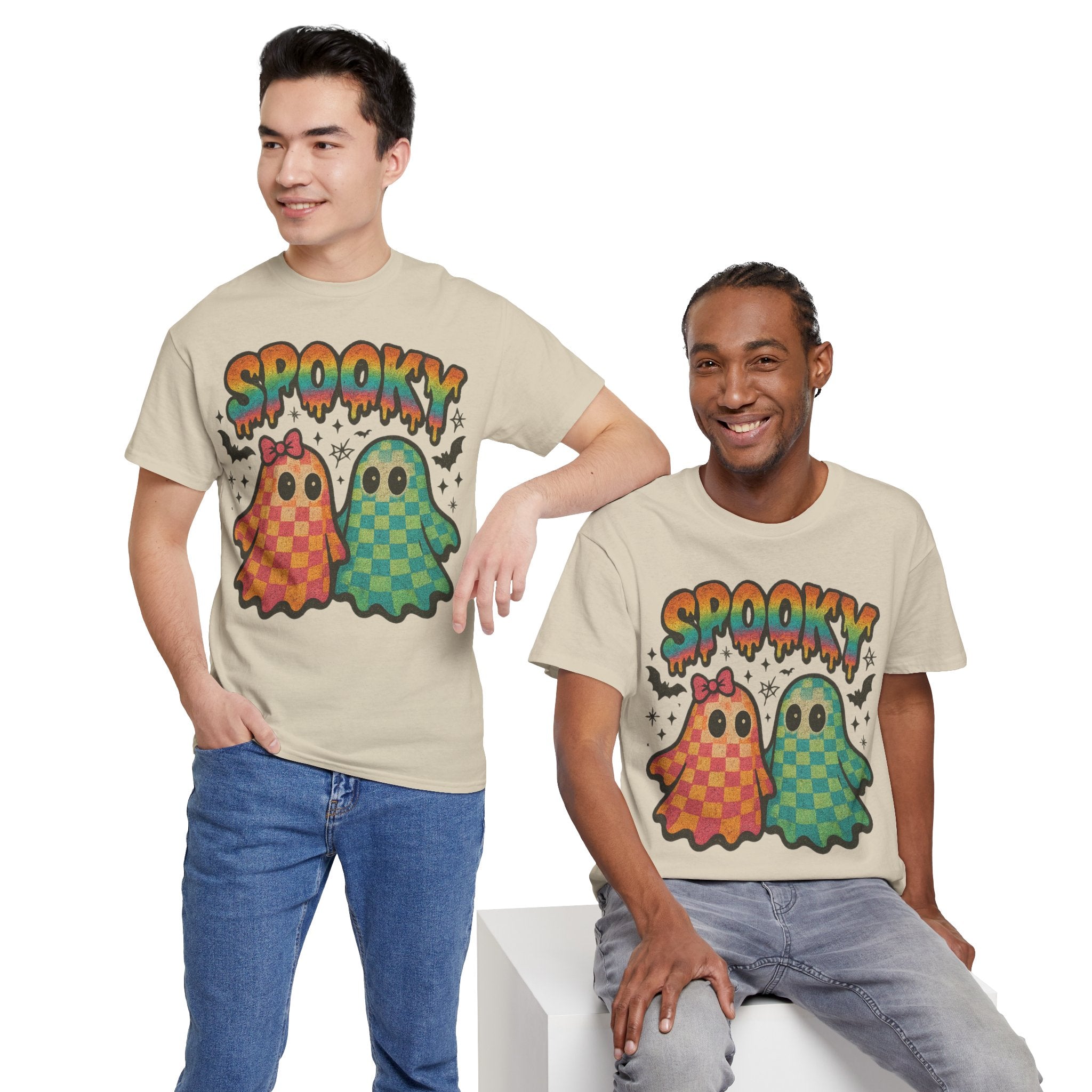 Spooky Pastel Ghosts Unisex Cotton Tee