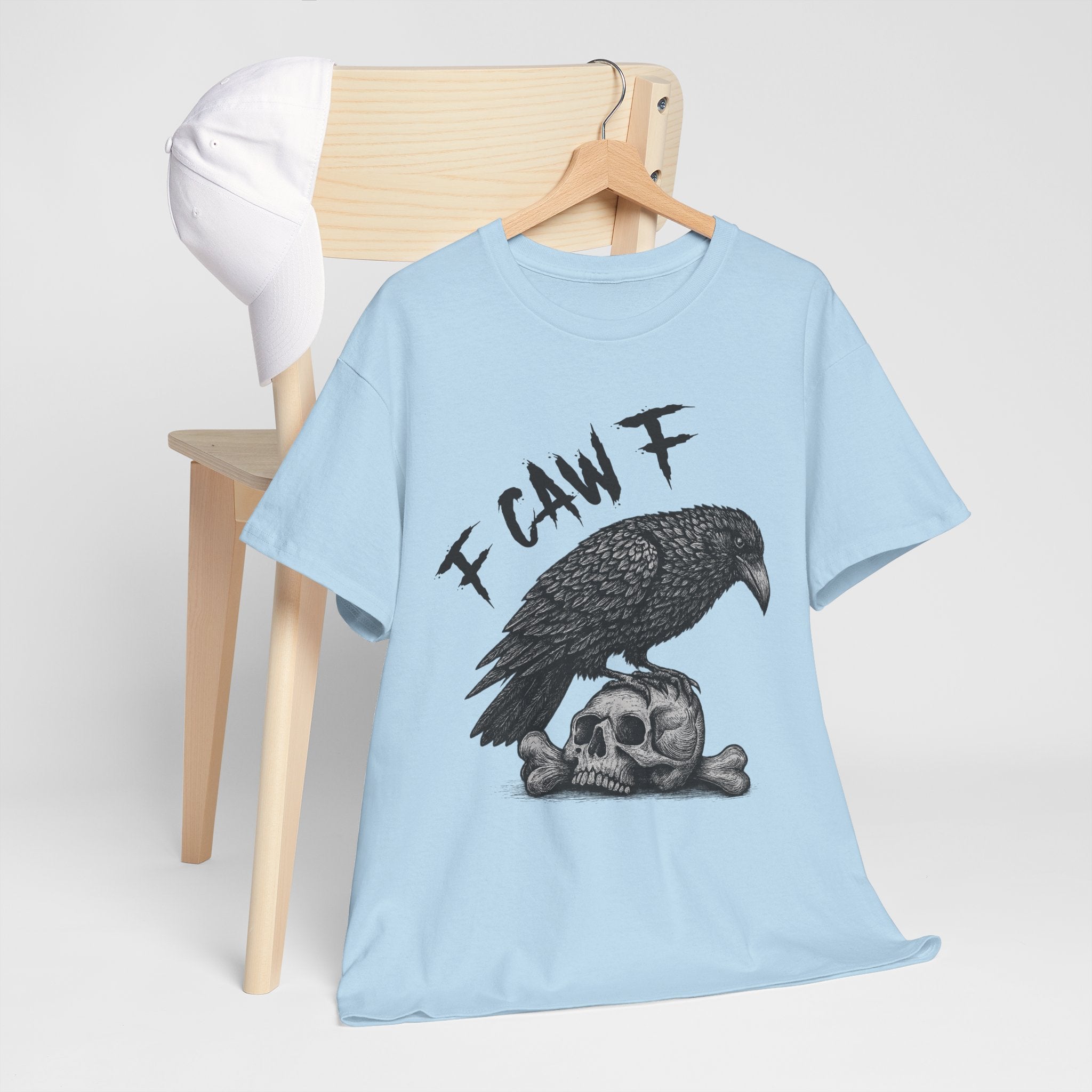 Gothic Crow & Skull T-Shirt — Dark Gothic Skull Unisex Cotton Tee