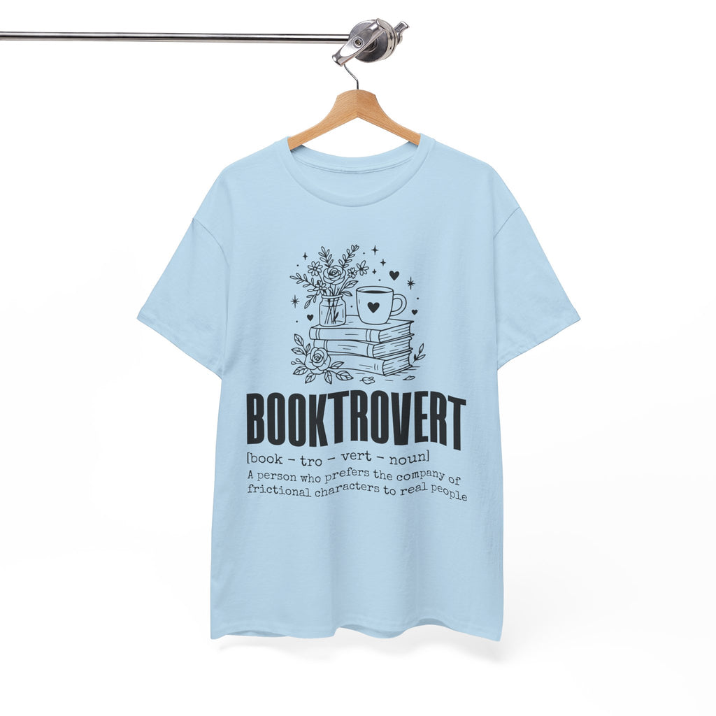 Booktrovert Graphic Tee — "Booktrovert" Definition, Books & Coffee Design Unisex Cotton Tee